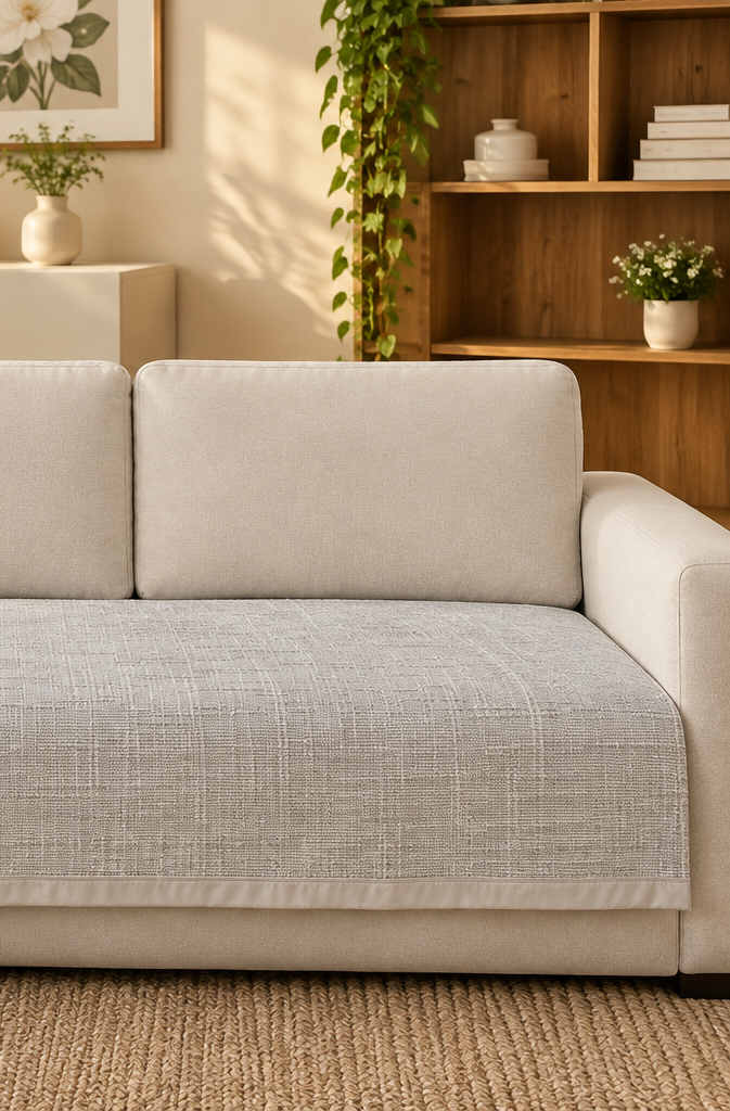 Sofa protector ( meter per) description (Colour : silver)