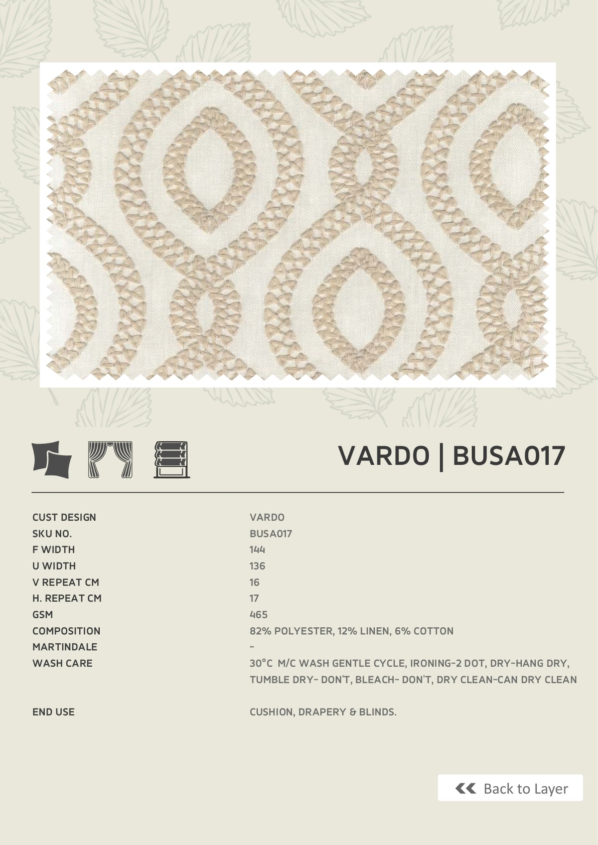 Fabric only - Premium embroidered curtains fabric only(Blinds, Curtains, Cushion covers) busan