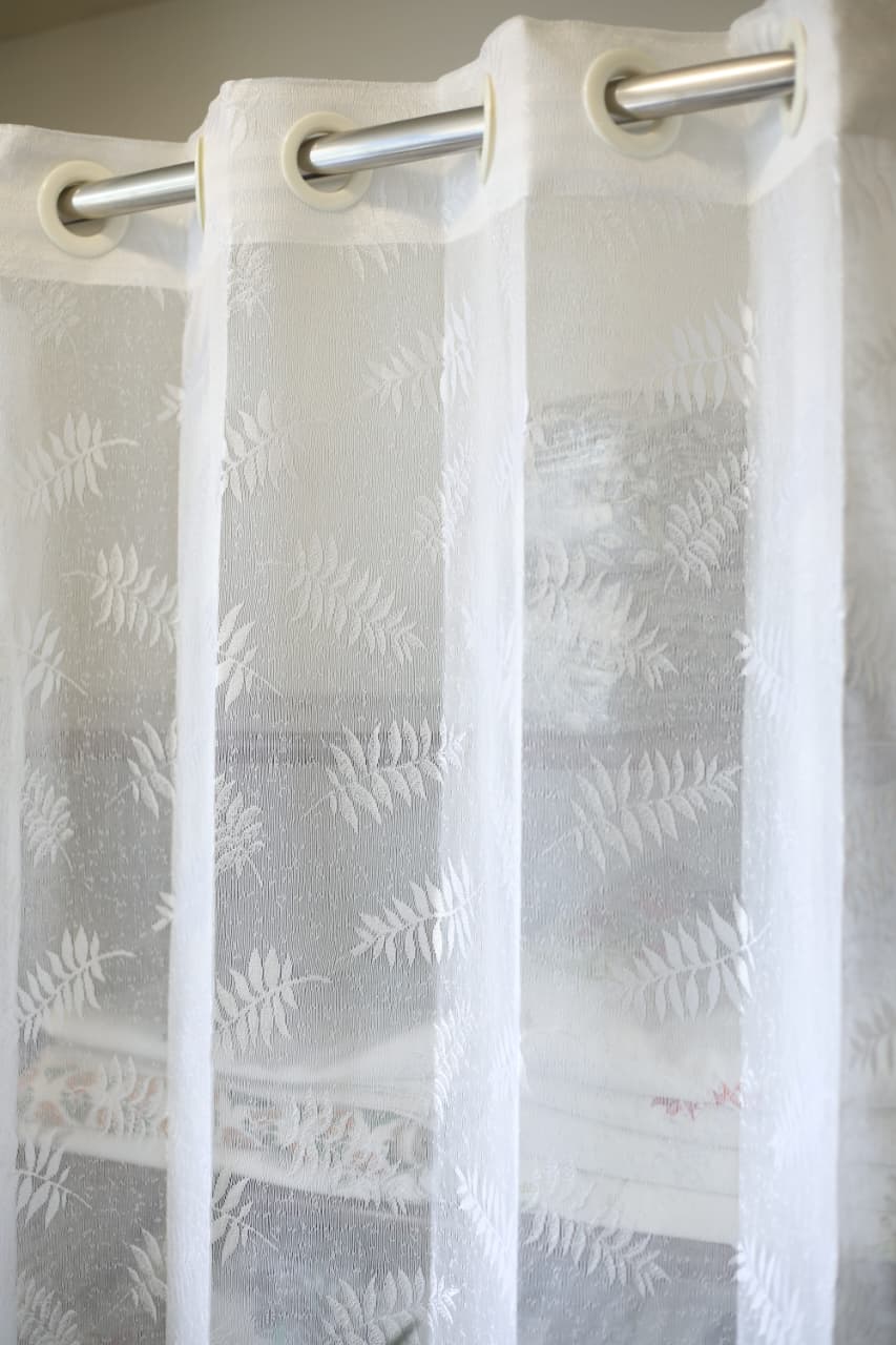 Curtains -Embroidered Sheer curtains white colour