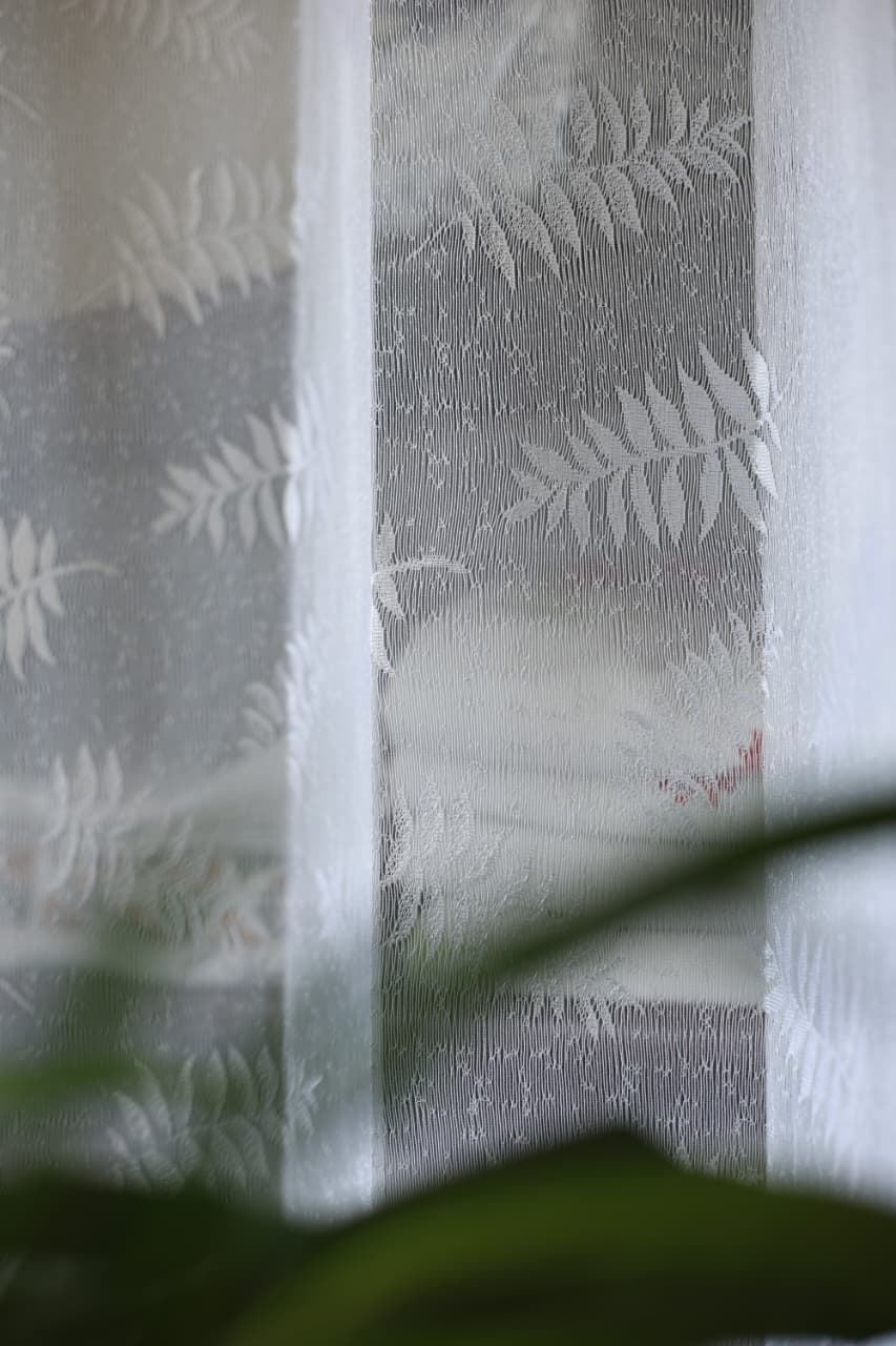 Curtains -Embroidered Sheer curtains white colour