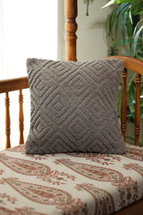 Textured Geometric Diamond Tufted Cushion Cover