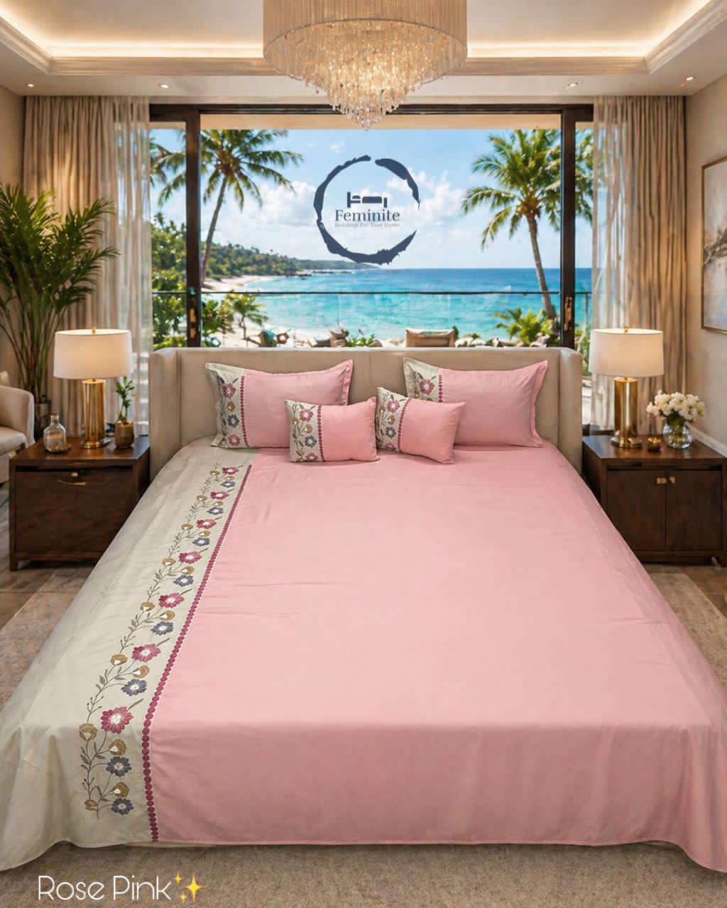 Full bedding set - Premium embroidery 5 pcs set