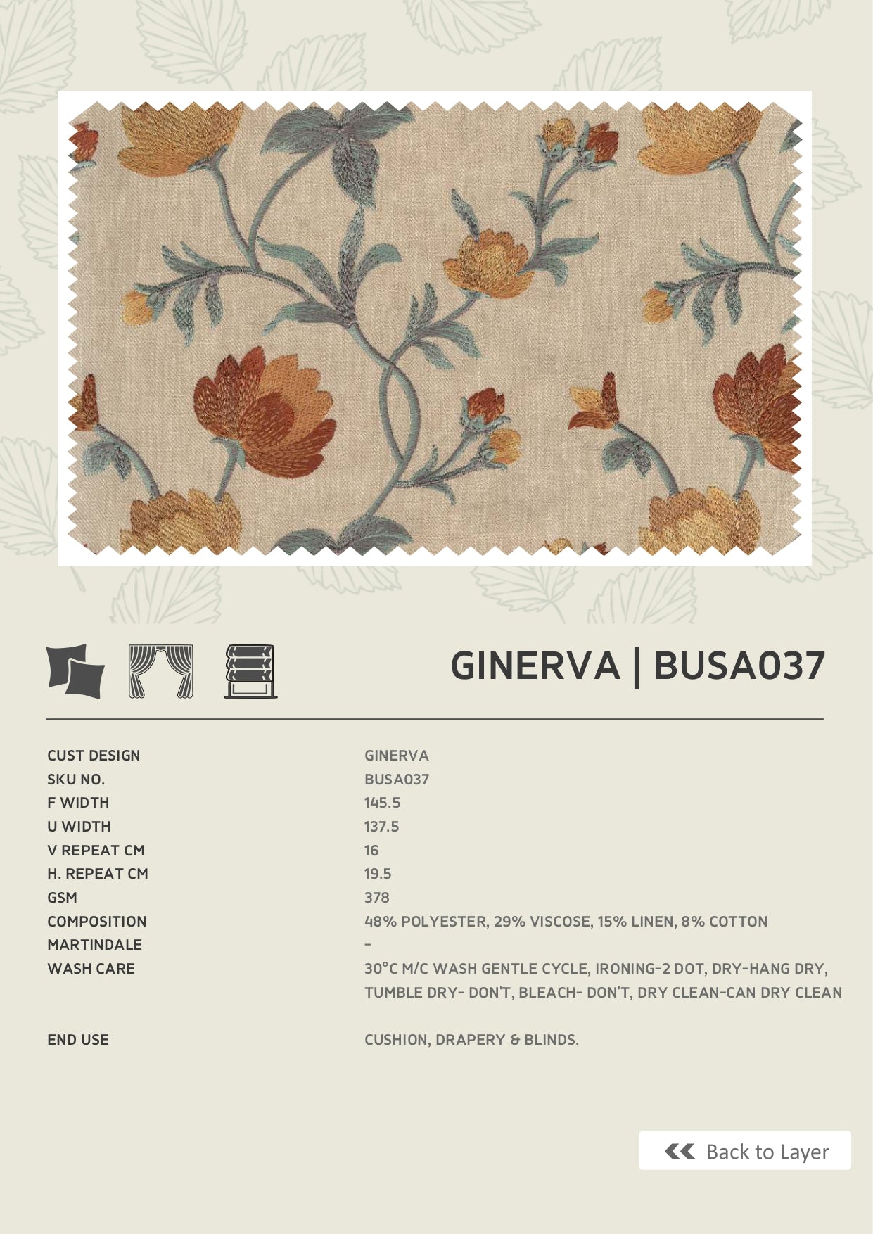 Fabric only-Premium embroidered curtains fabric only(Blinds, Curtains, Cushion covers)