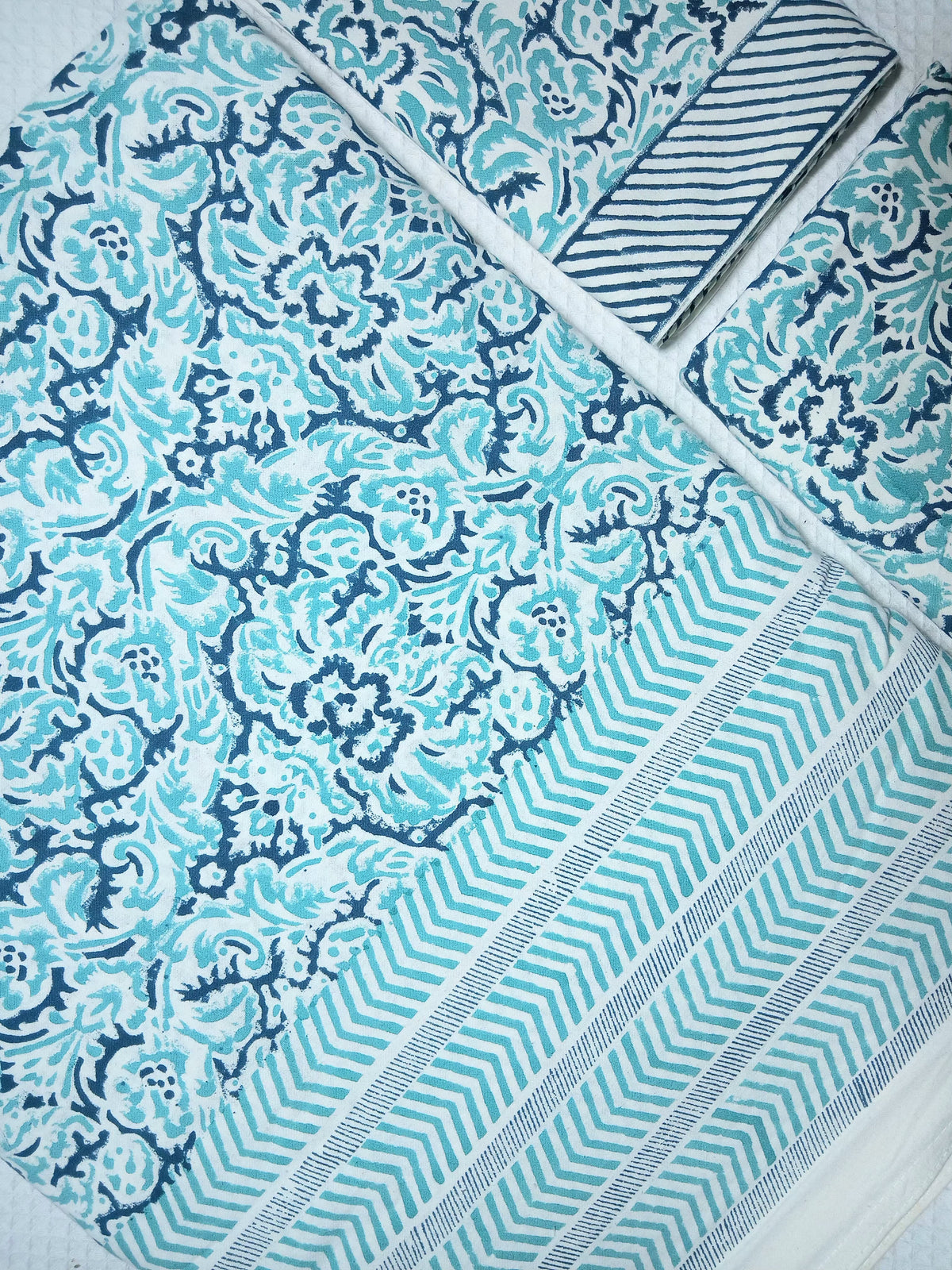 Bedsheets - Super king Mugal premium handblock cotton bedsheets