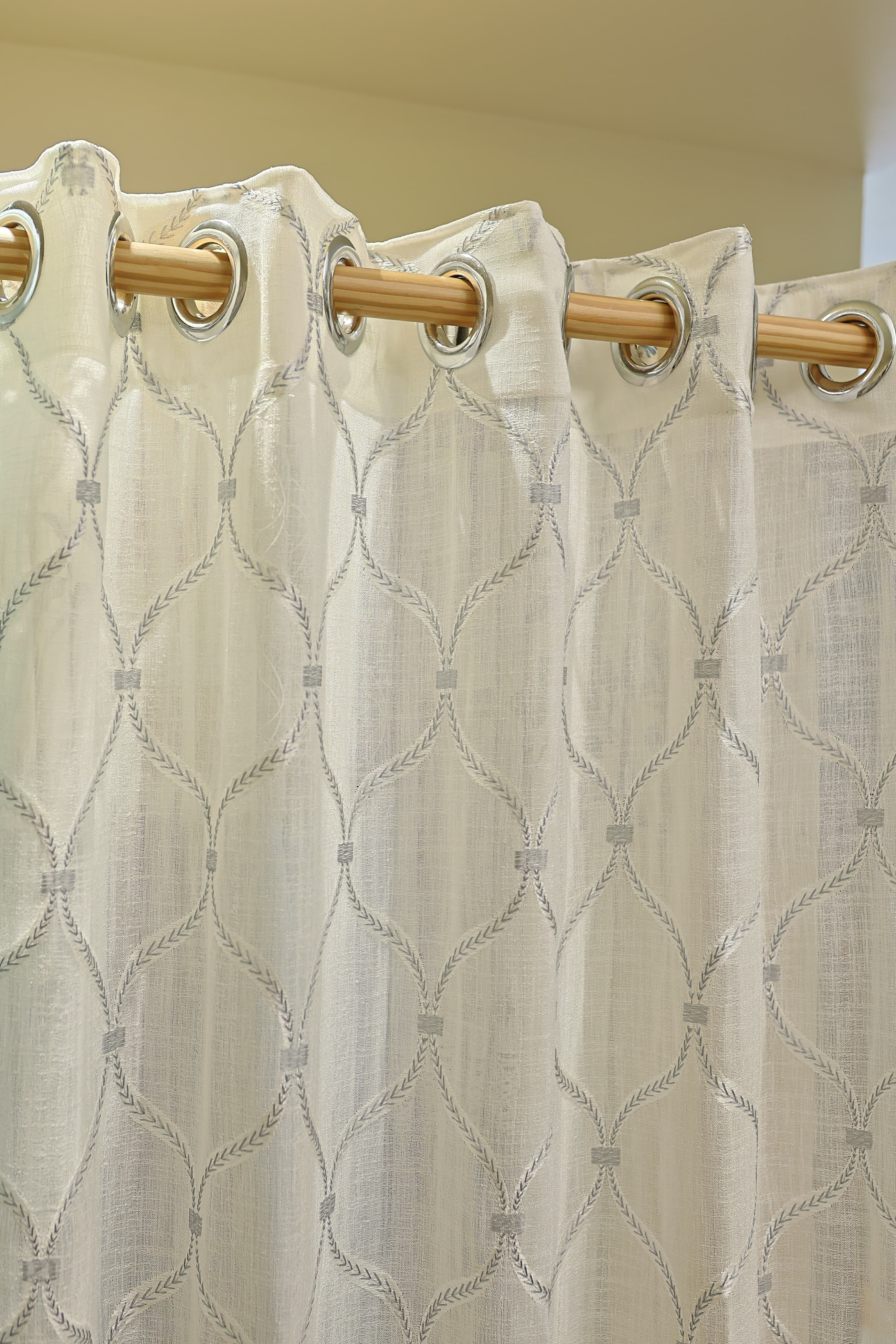 Curtains-Premium embroidered sheer curtains