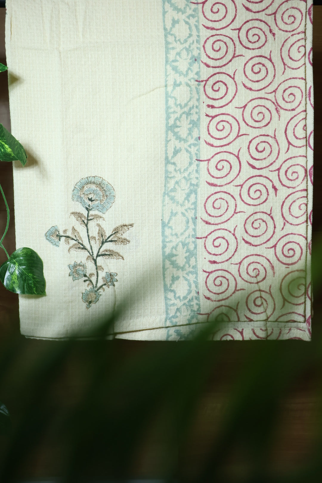 Handblock waffle towel