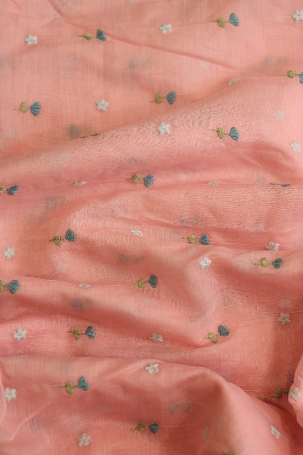 Fabrics - Chanderi embroidery kurti fabric