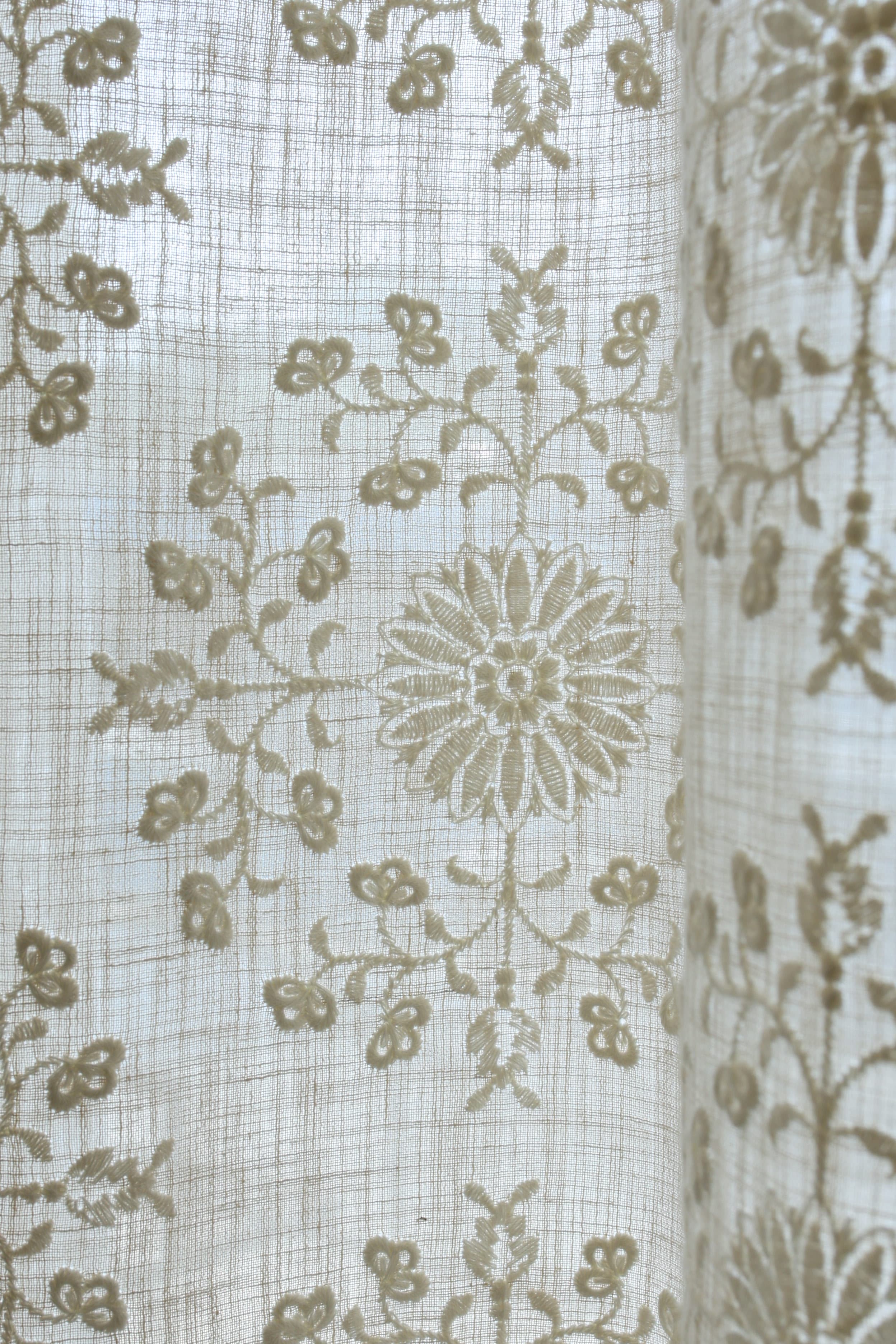 Curtains - Premium embroidery designer curtains semi Transparent/sheer vedic prebooking