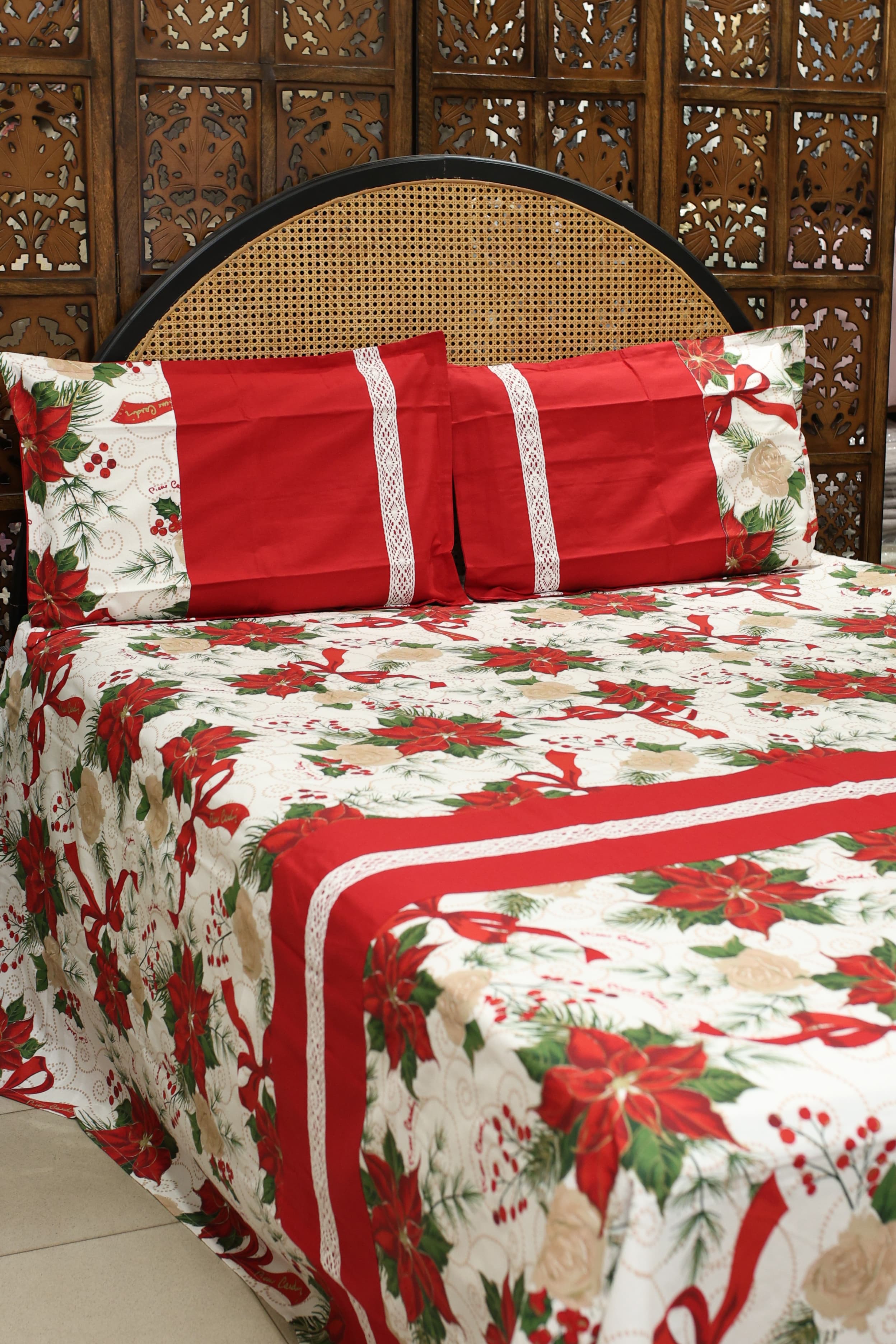 Queen Size Christmas Theme Bedsheet Set - Xmas Edition