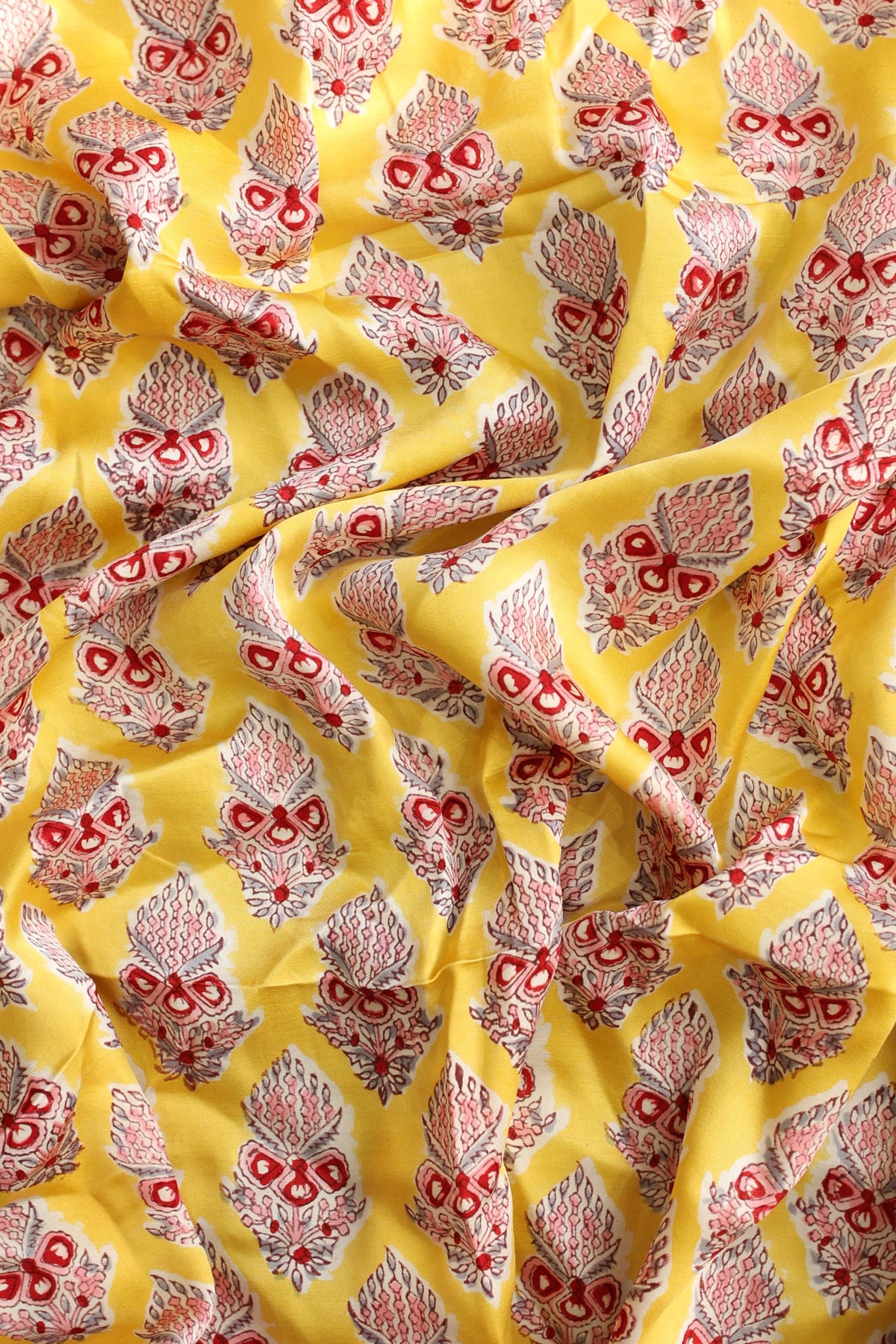 Fabrics - Satin Modal Handblock fabric kurti offer sale