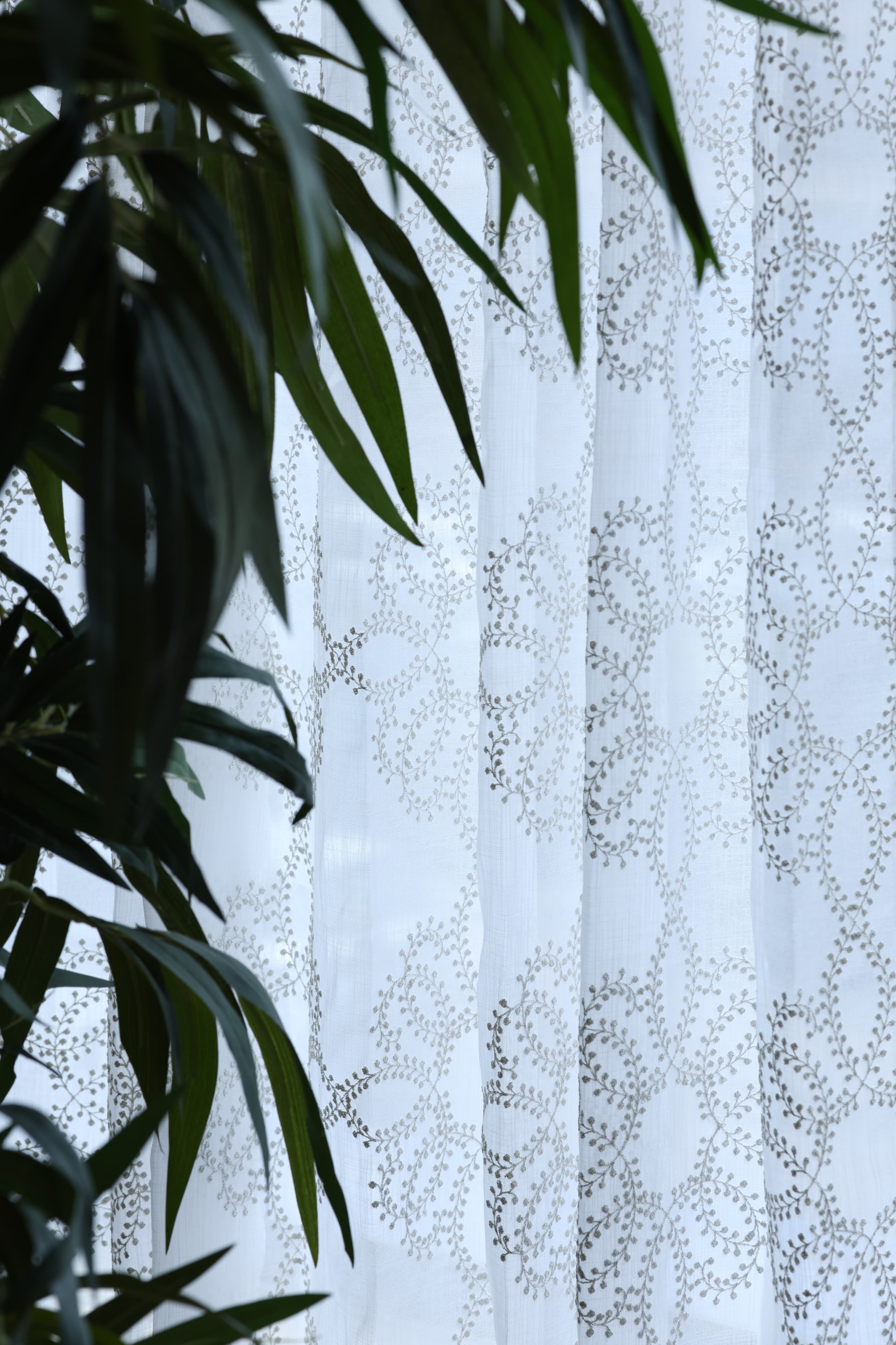 Curtains - Premium Embroidery ( white colour ) sheer curtains tamhini prebooking zinnia