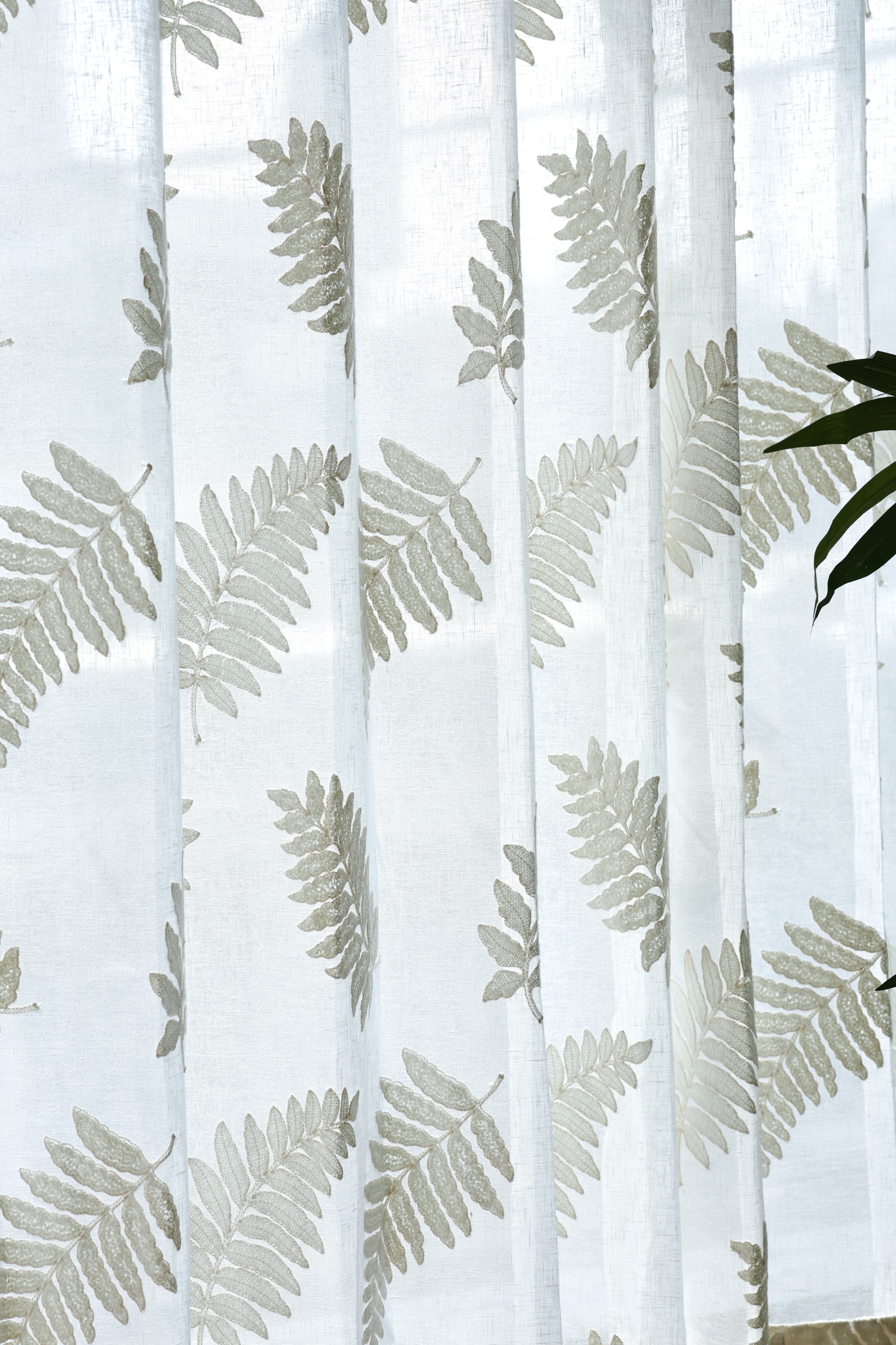 Curtains - Applique Premium Embroidery sheer curtains meher prebooking white base
