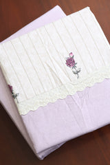 Bedsheets - Premium King soft cotton floral designer lace bedsheets Ruffles