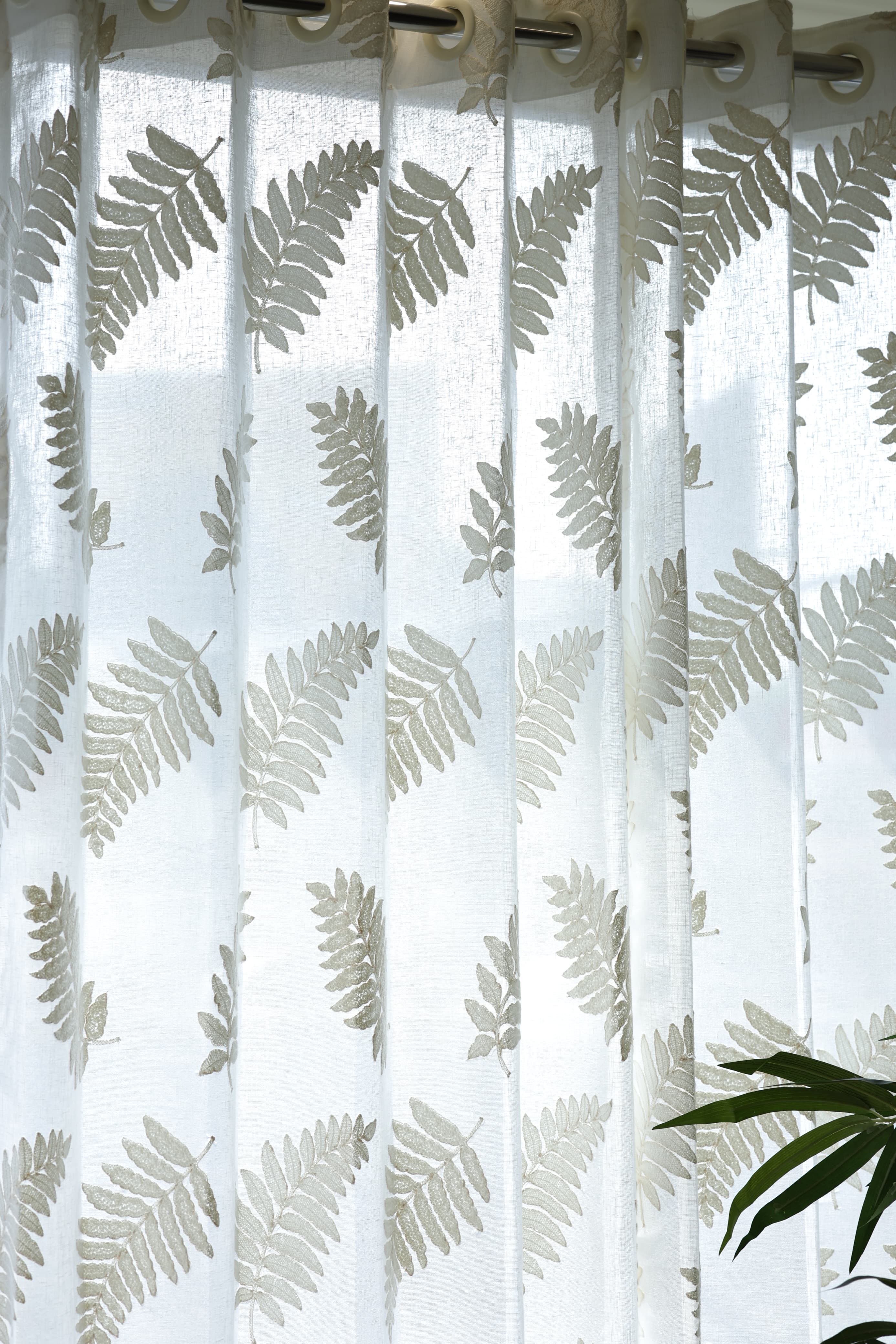 Curtains - Applique Premium Embroidery sheer curtains meher prebooking white base