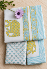 Bedsheets - King Percale cotton handblock print bedsheets