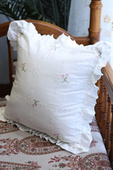 Cushion covers - Embroidery pink meadow petal 12*12 inches