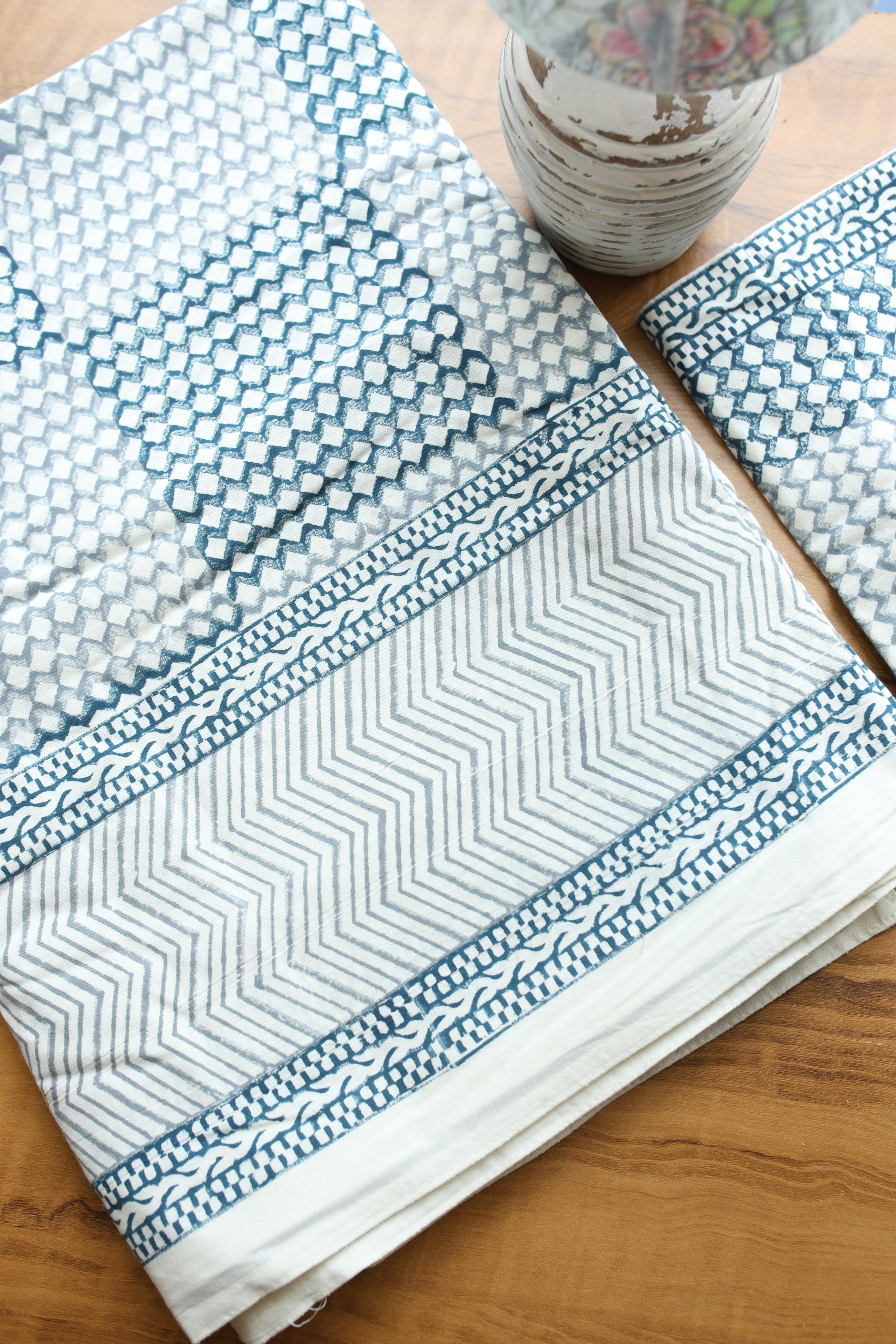 Bedsheets - Super king Mugal premium handblock cotton bedsheets