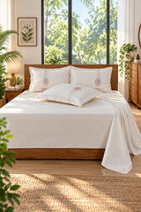 Bedsheets - Queen Premium Embroidery Bedsheet – Blush Rose Solid