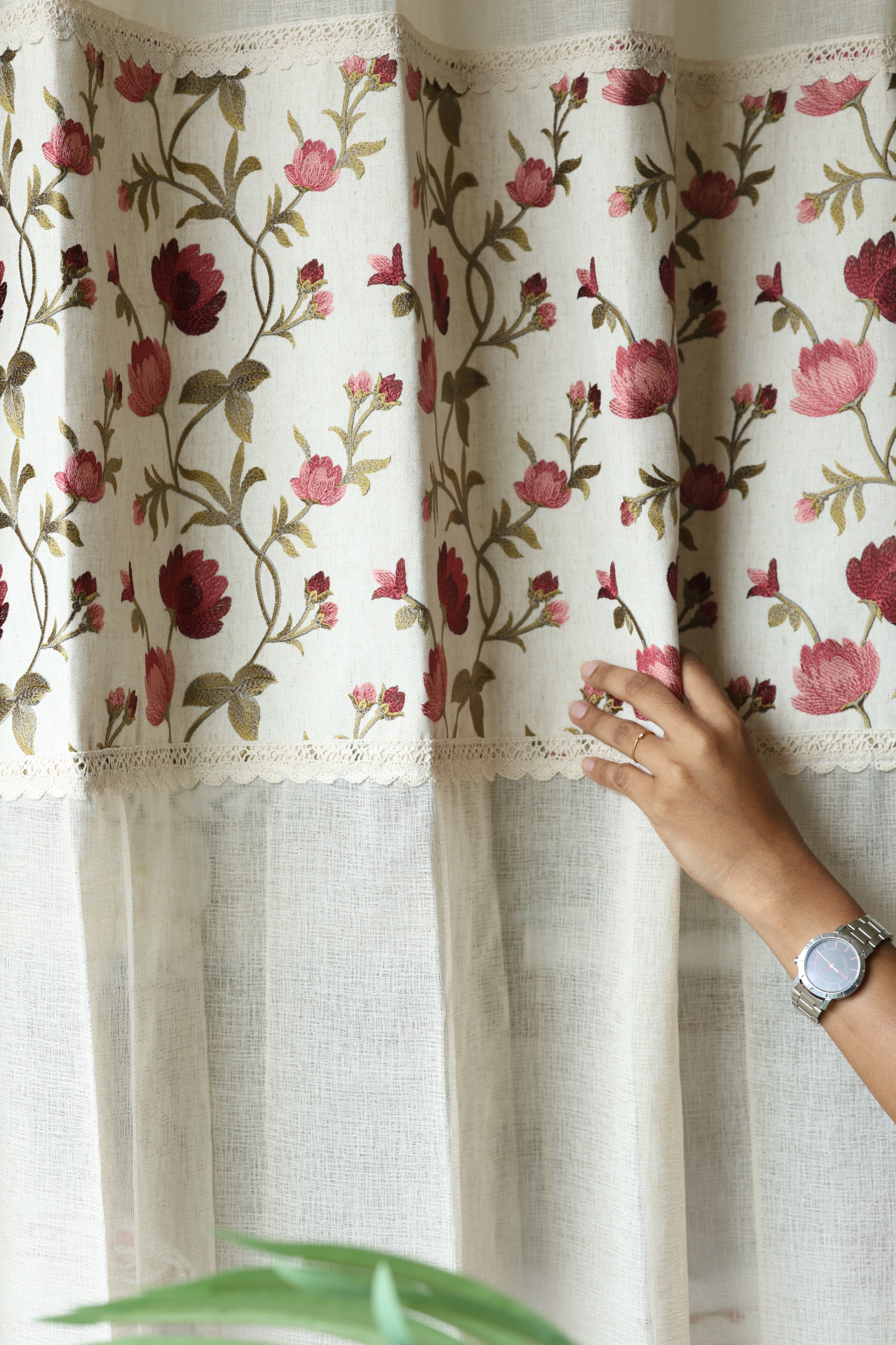 Premium Embroidery Sheer Curtain - Busan