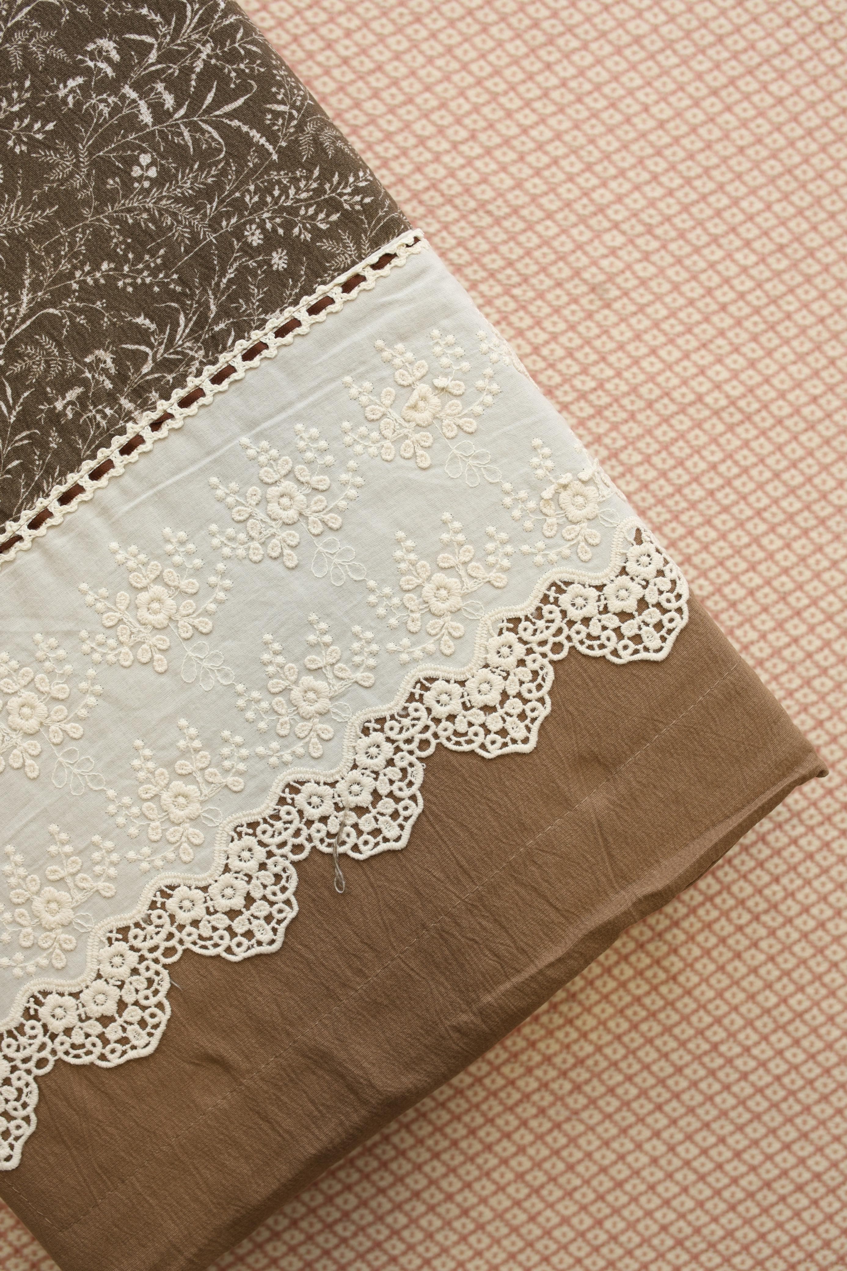 Bedsheets - Premium King soft cotton lace bedsheets majestic