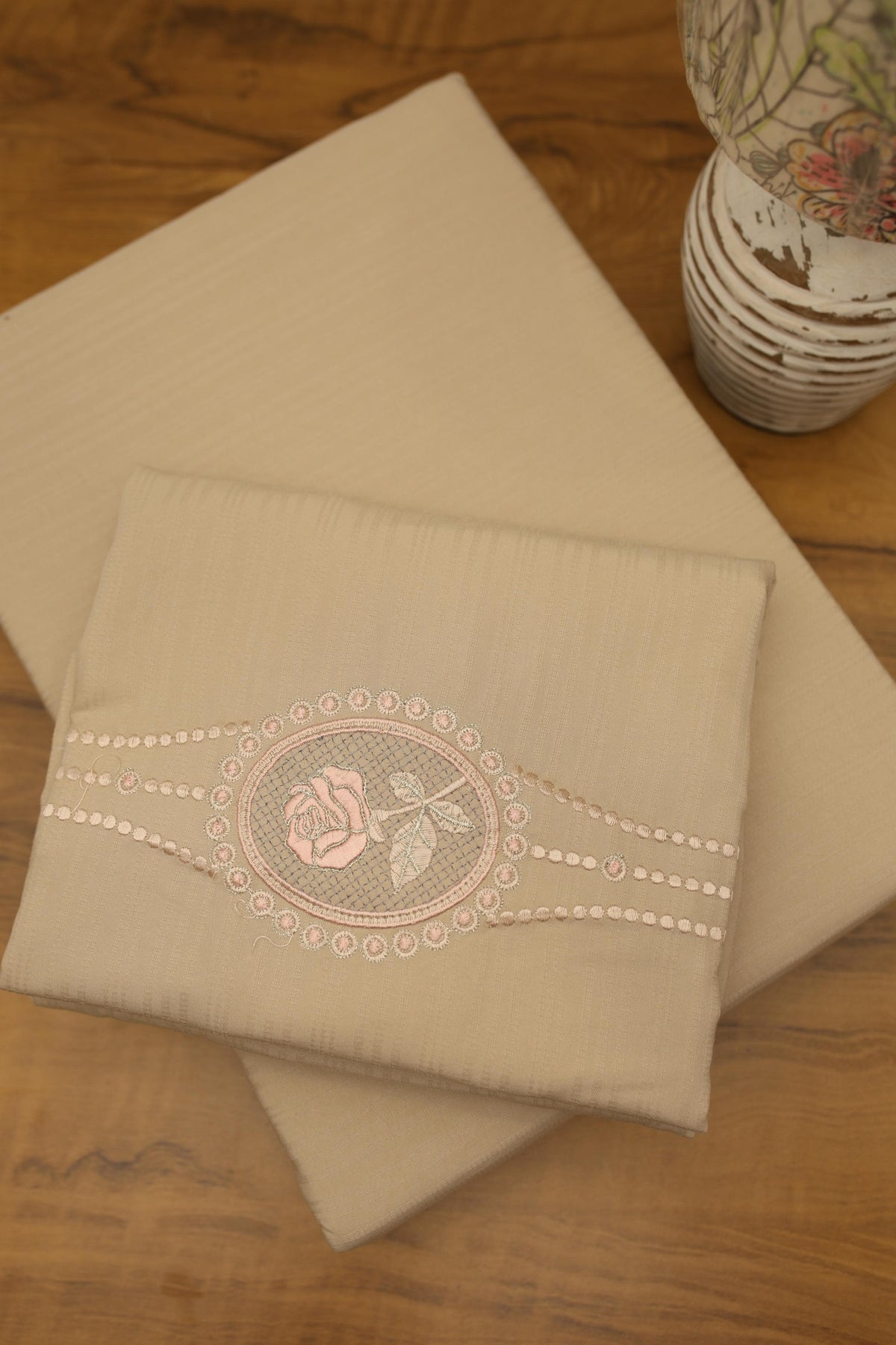 Bedsheets - Queen Premium Embroidery Bedsheet – Blush Rose Solid