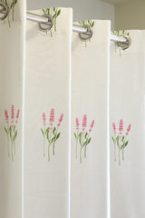 Curtains - Opaque floral curtains white base meadow