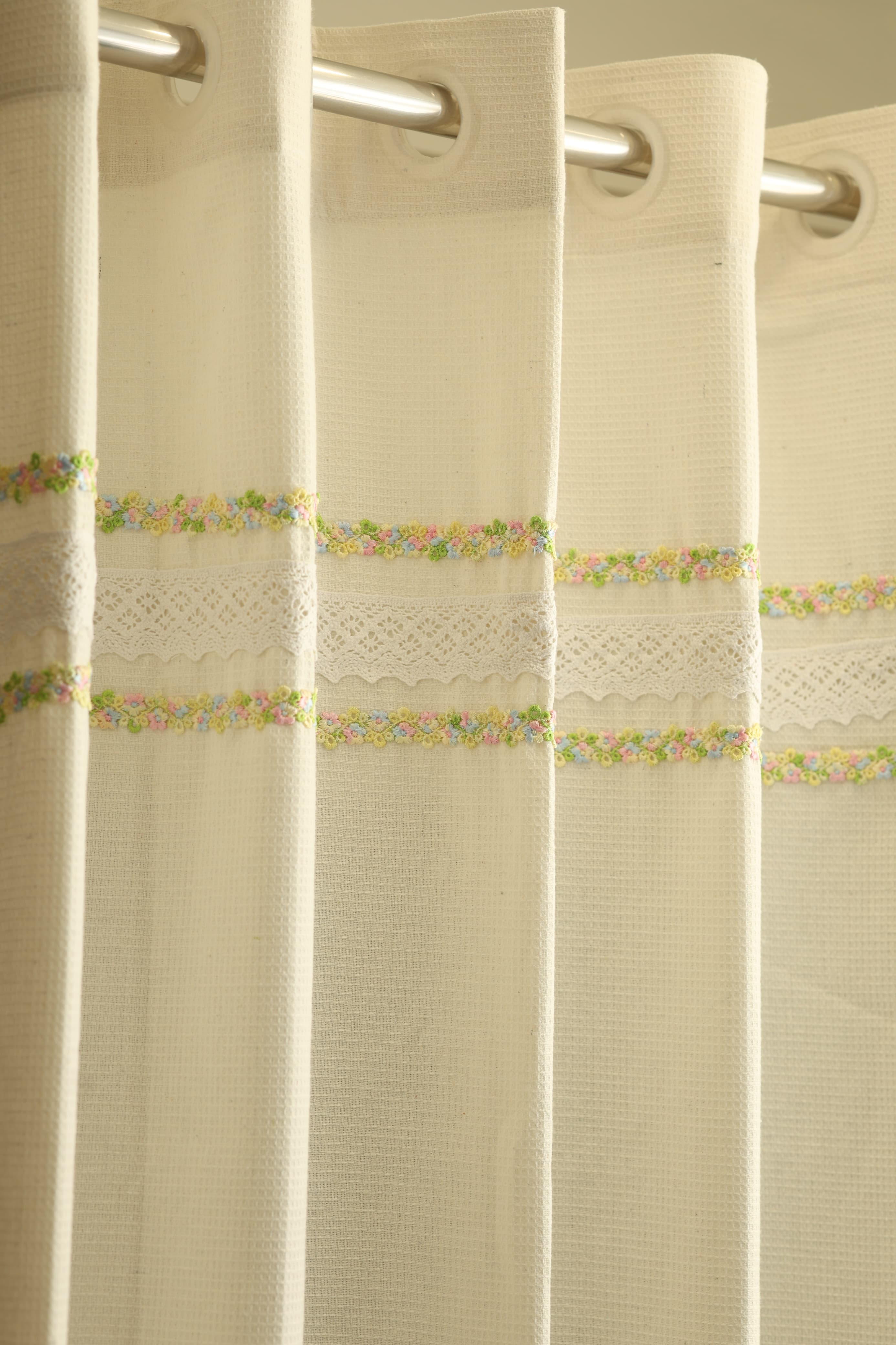 Embroidery Opaque Curtain Rainbow