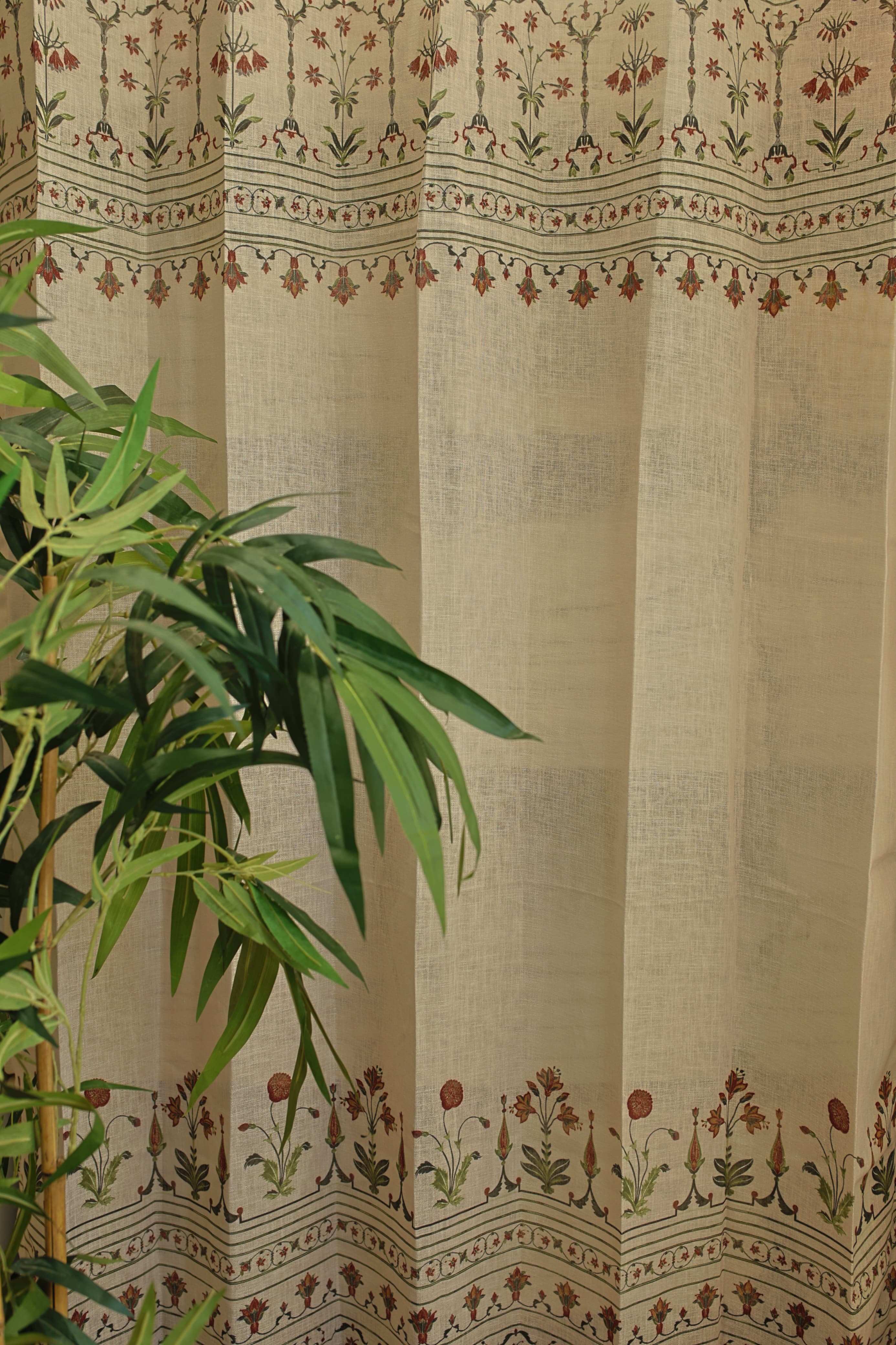 Curtains:Handblock printed curtains(sheer and opaque)