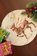 Vintage Reindeer Woven Coaster