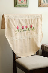 Floral Cross Stitch Embroidered Sofa Back / chair back Cover Set 3+1+1