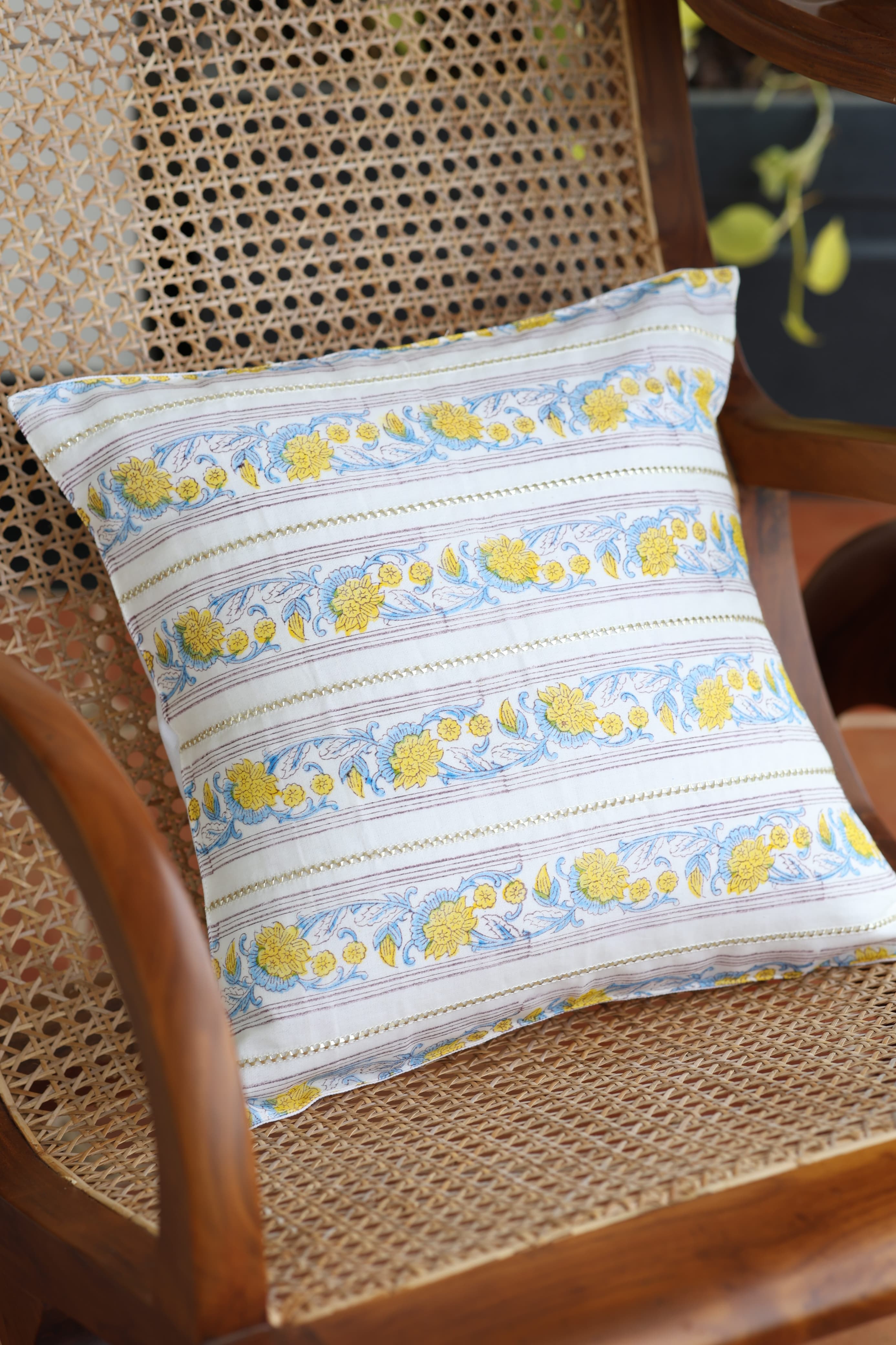 Onam Handblock Cushion Covers - 16*16 inches