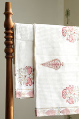 Towels - Waffle Handblock print Towel Set