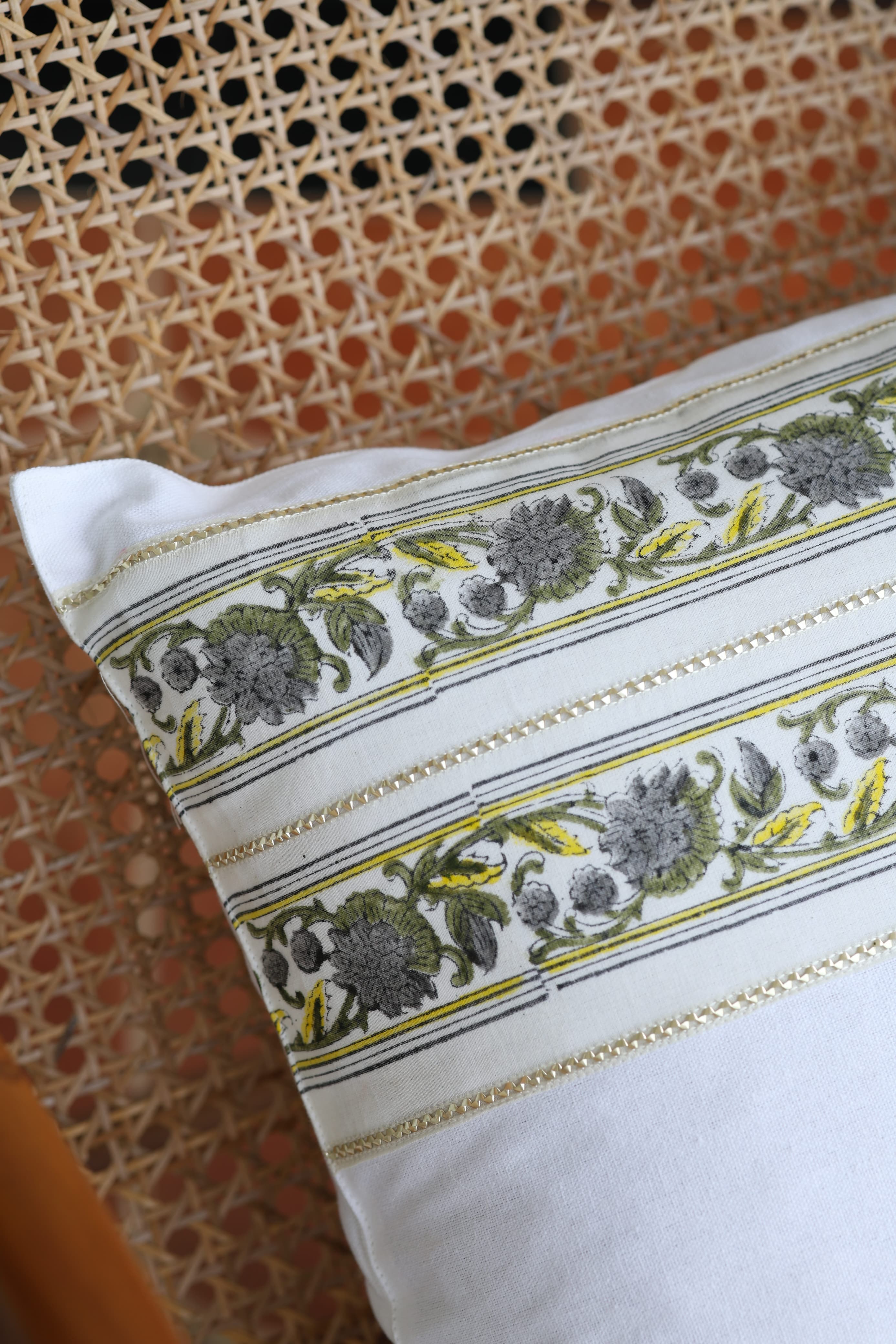 Onam Handblock Cushion Covers - 16*16 inches