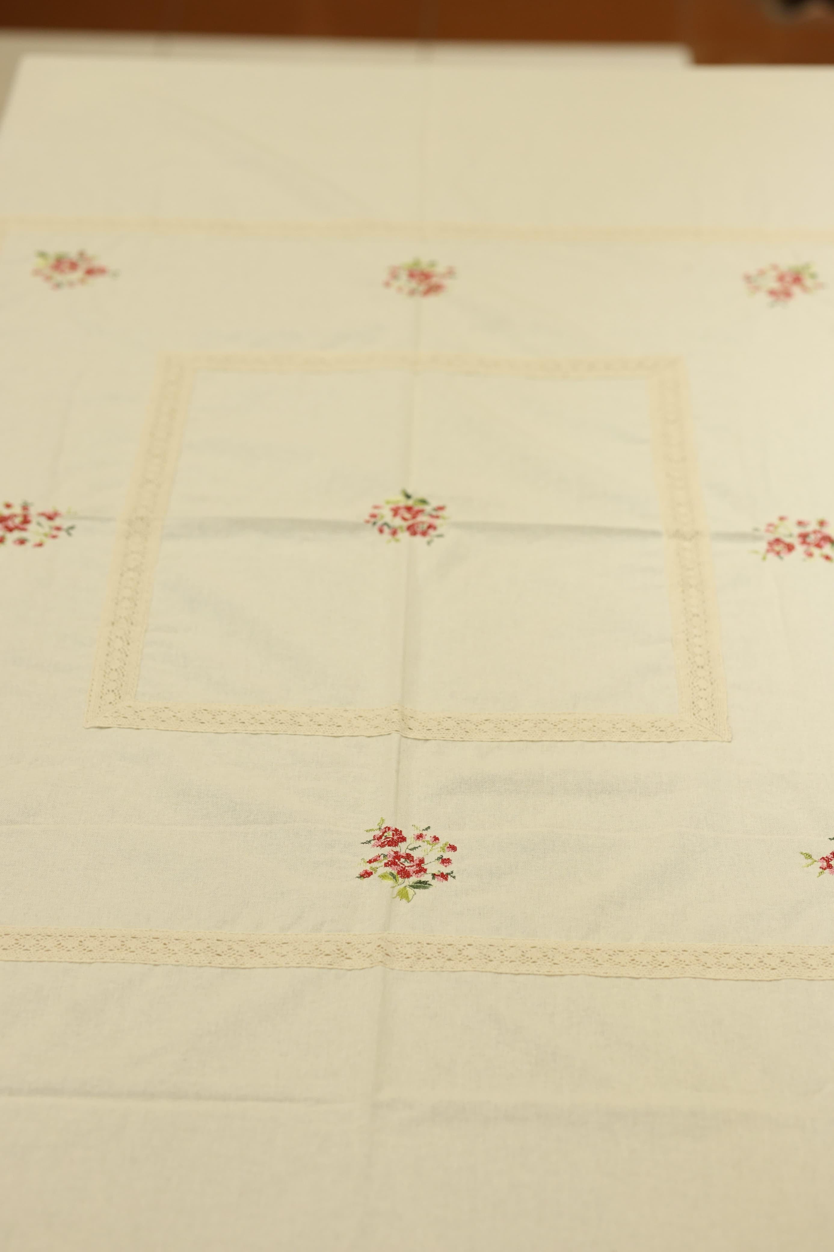 Table cloth - 6 seater cross stitch embroidery