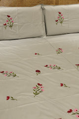 King Size Premium Machine Embroidery Bedsheet Set with 2 Pillow Covers (108x108")
