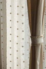 Daisy Sheer Premium embroidery Sheer Curtain : Cream/ off