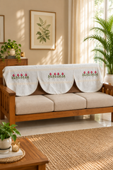 Floral Cross Stitch Embroidered Sofa Back / chair back Cover Set 3+2