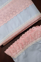 Bedsheets - Premium designer king Ruffle Bedsheets dd lace