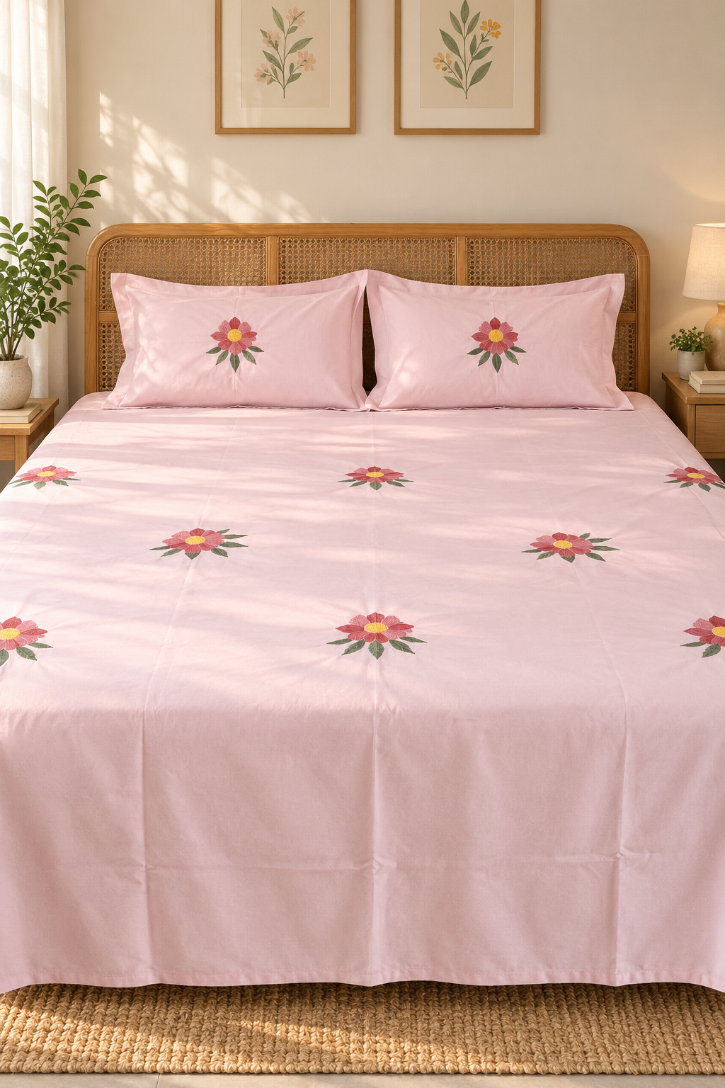 Bedsheets - King Premium Machine embroidery bedsheets MEK