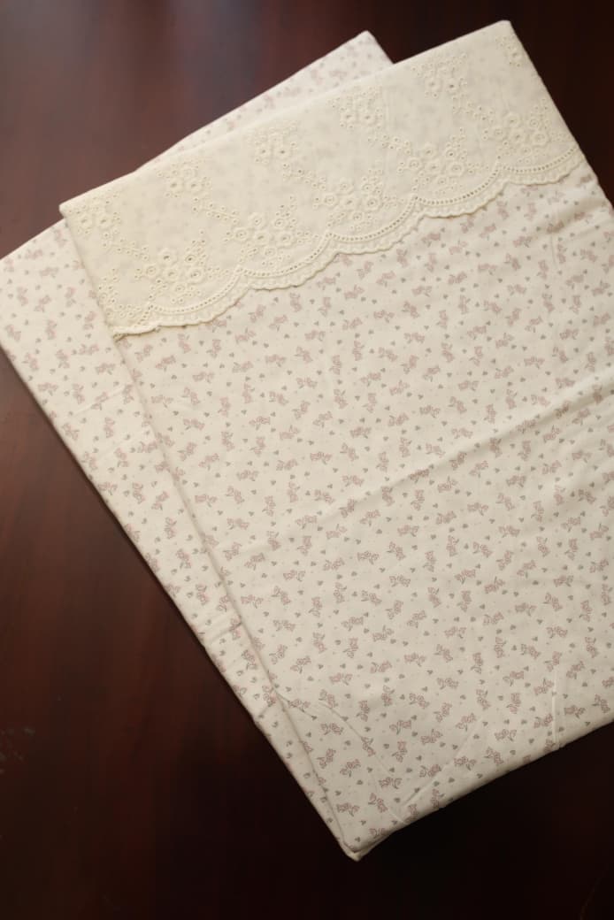Bedsheets - King floral lace soft cotton bedsheets sck