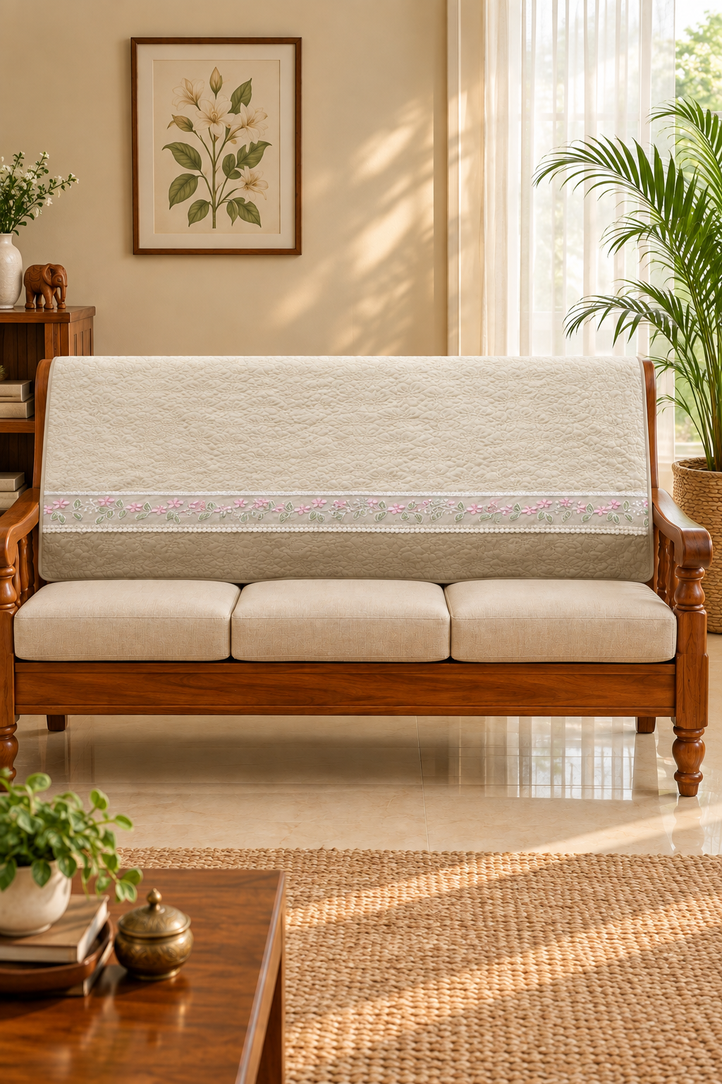 Sofa protector ( meter per) description embroidery
