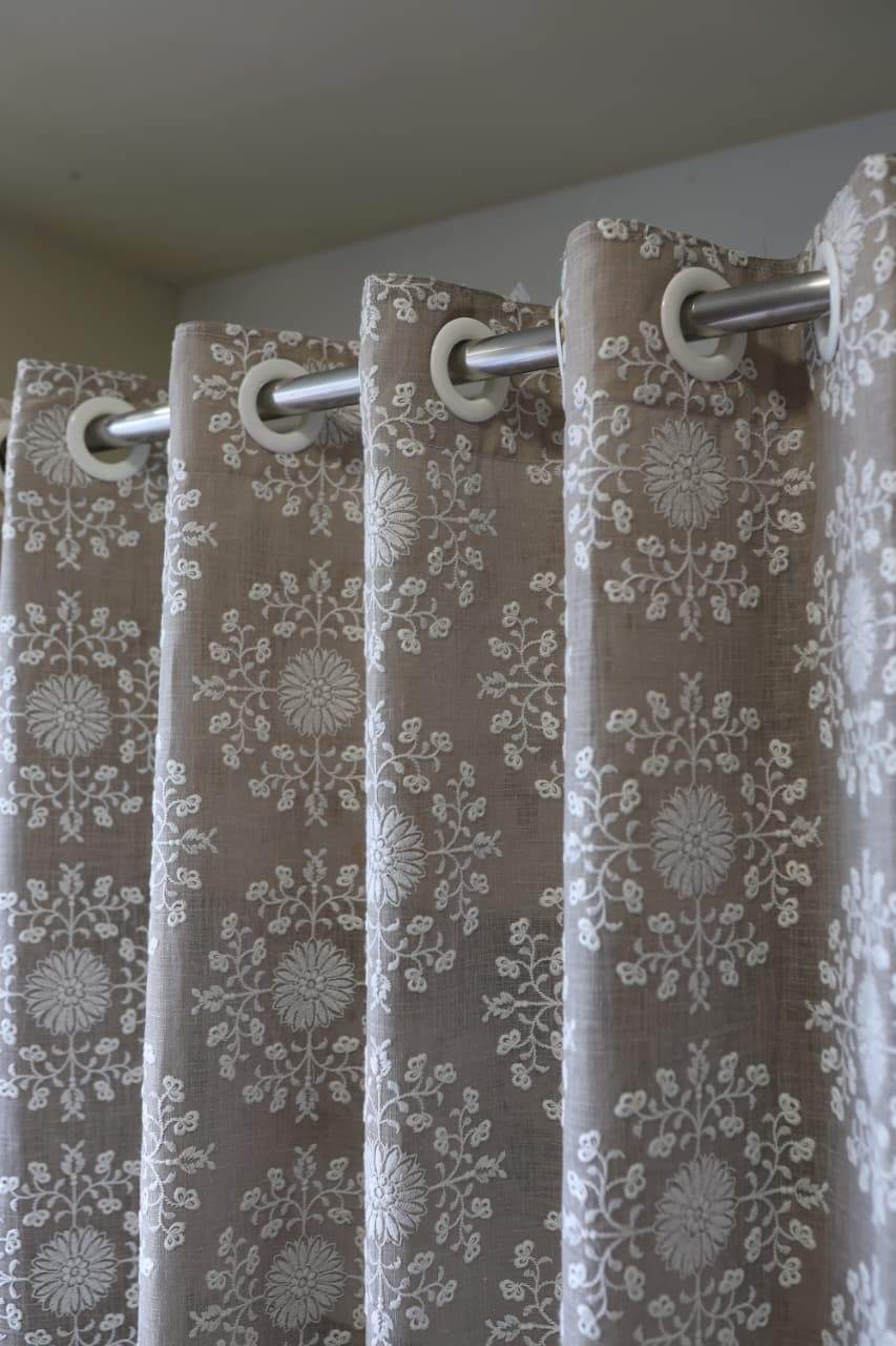 Fabric only Curtains -Premium embroidered designer curtains semi Transparent