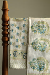 Towels - Waffle Handblock print Towel Set