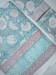 Bedsheets - Super king Mugal premium handblock cotton bedsheets
