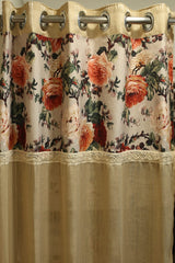 Curtains:Floral printed sheer curtains
