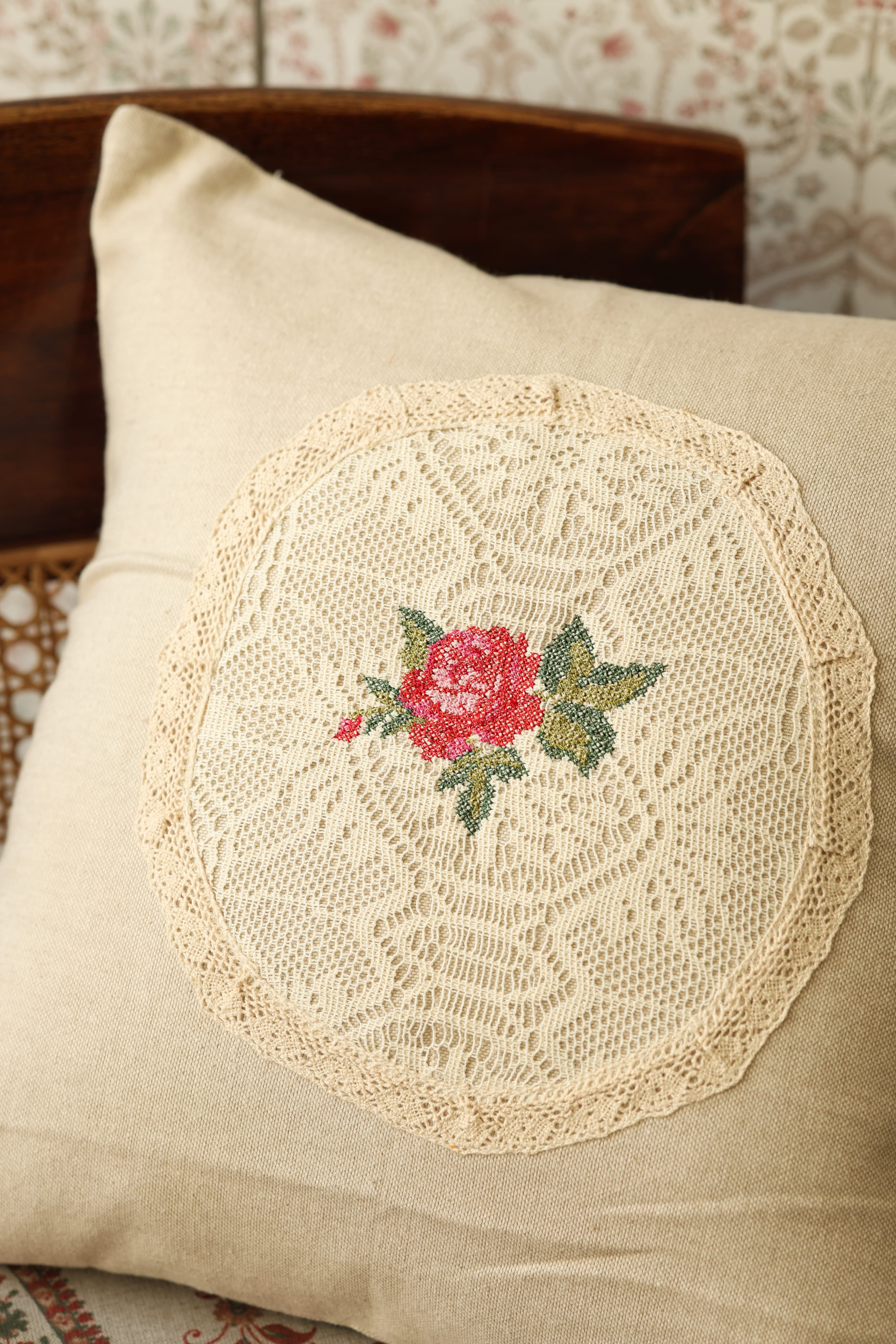 Cushion covers - 16*16 inches cross stitch embroidery