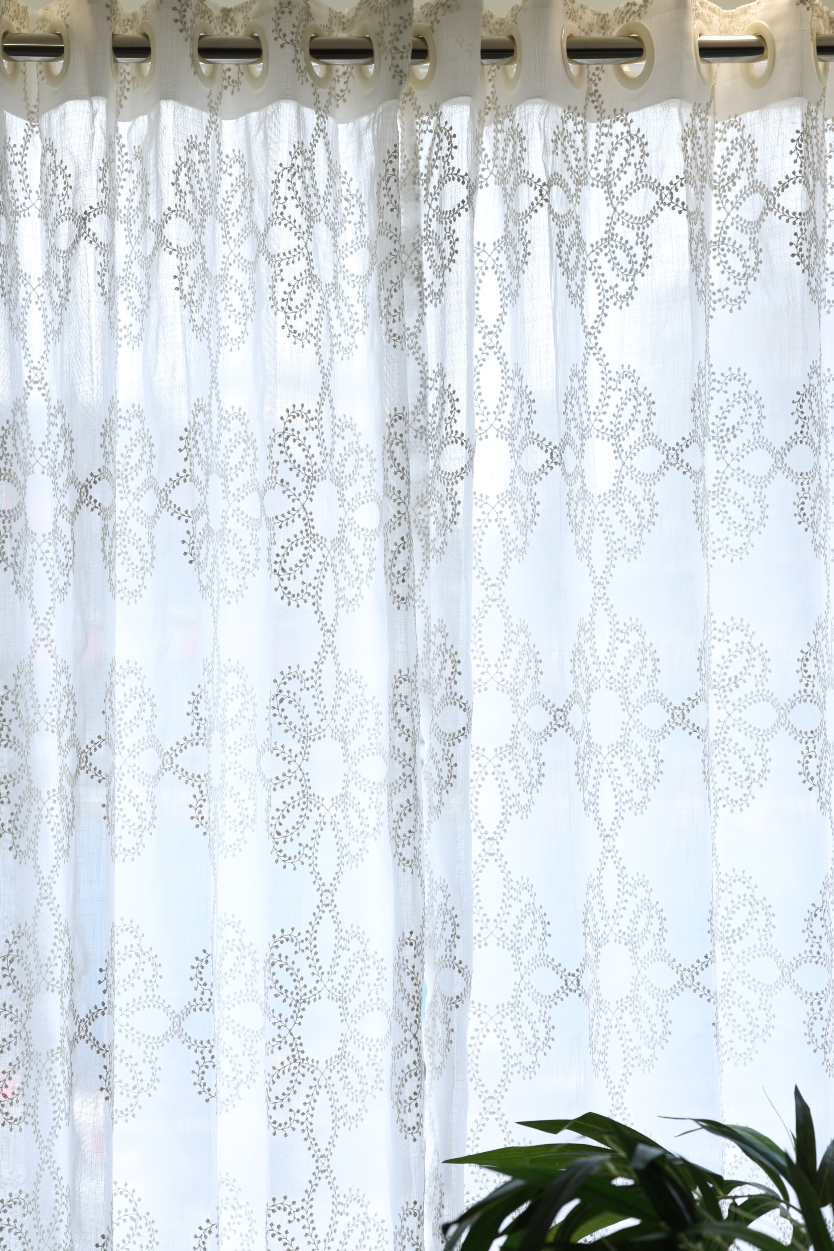 Curtains - Premium Embroidery ( white colour ) sheer curtains tamhini prebooking zinnia