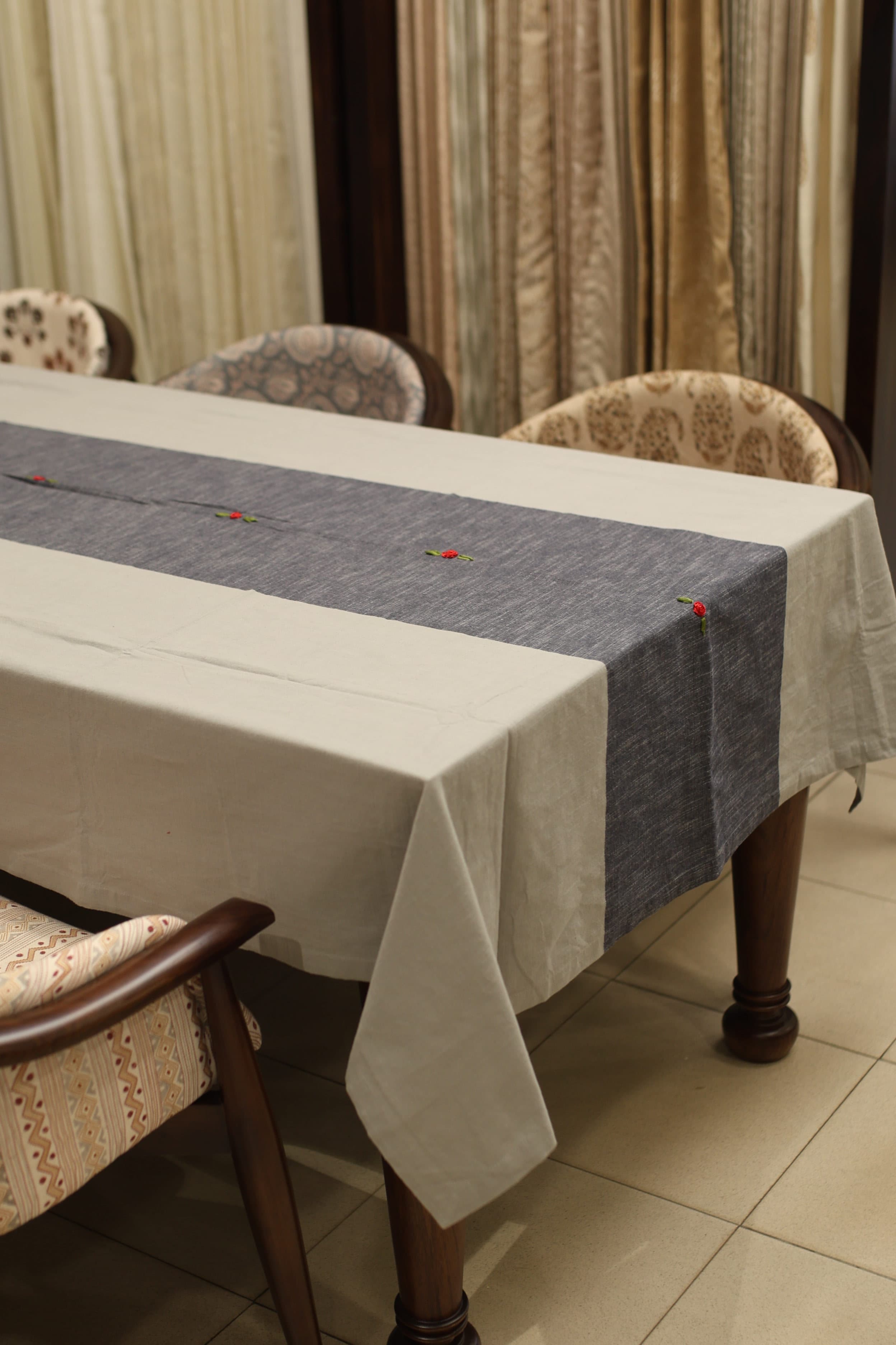 Table cloths - 8 seater ribbon embroidery