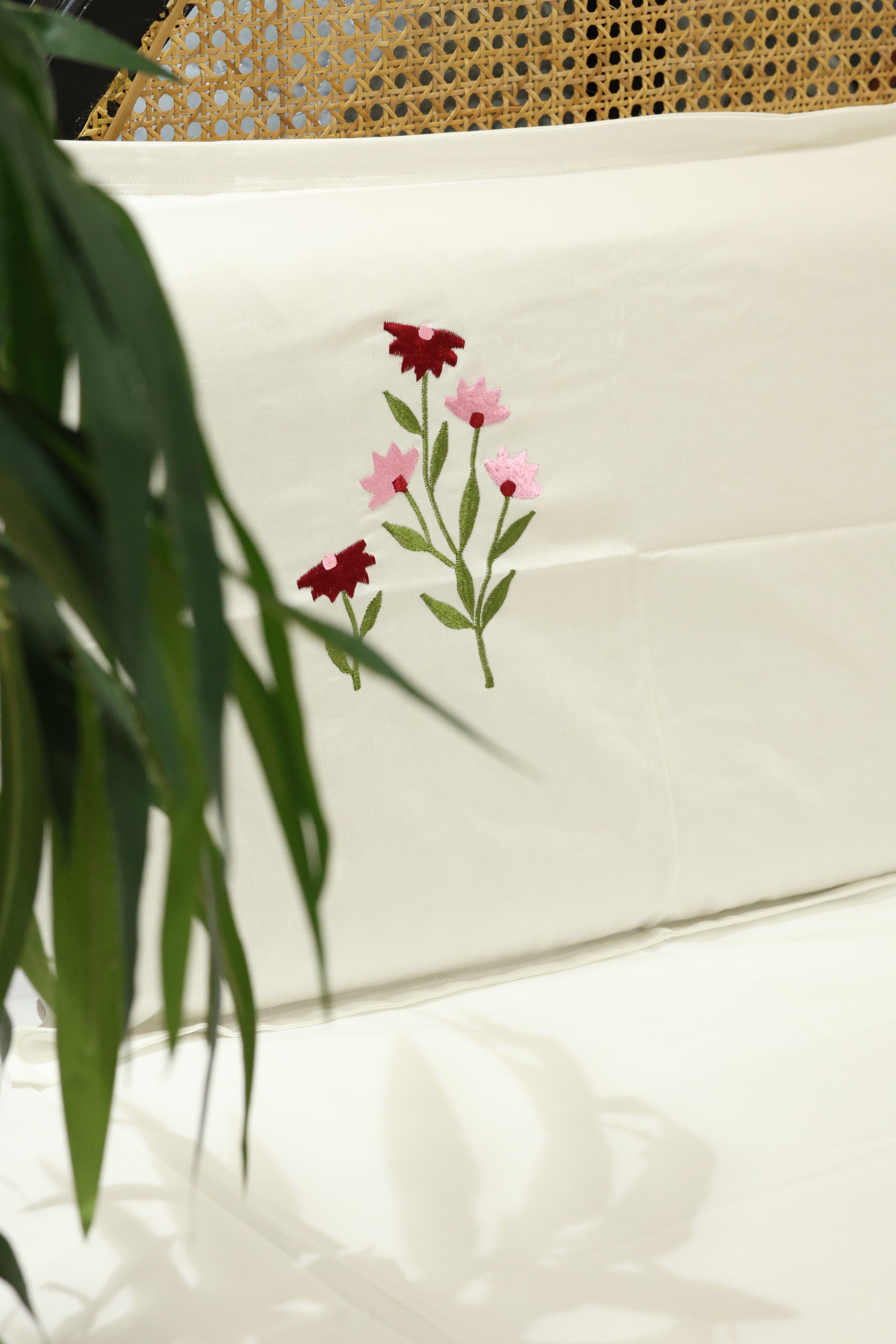 King Size Premium Machine Embroidery Bedsheet Set with 2 Pillow Covers (108x108")