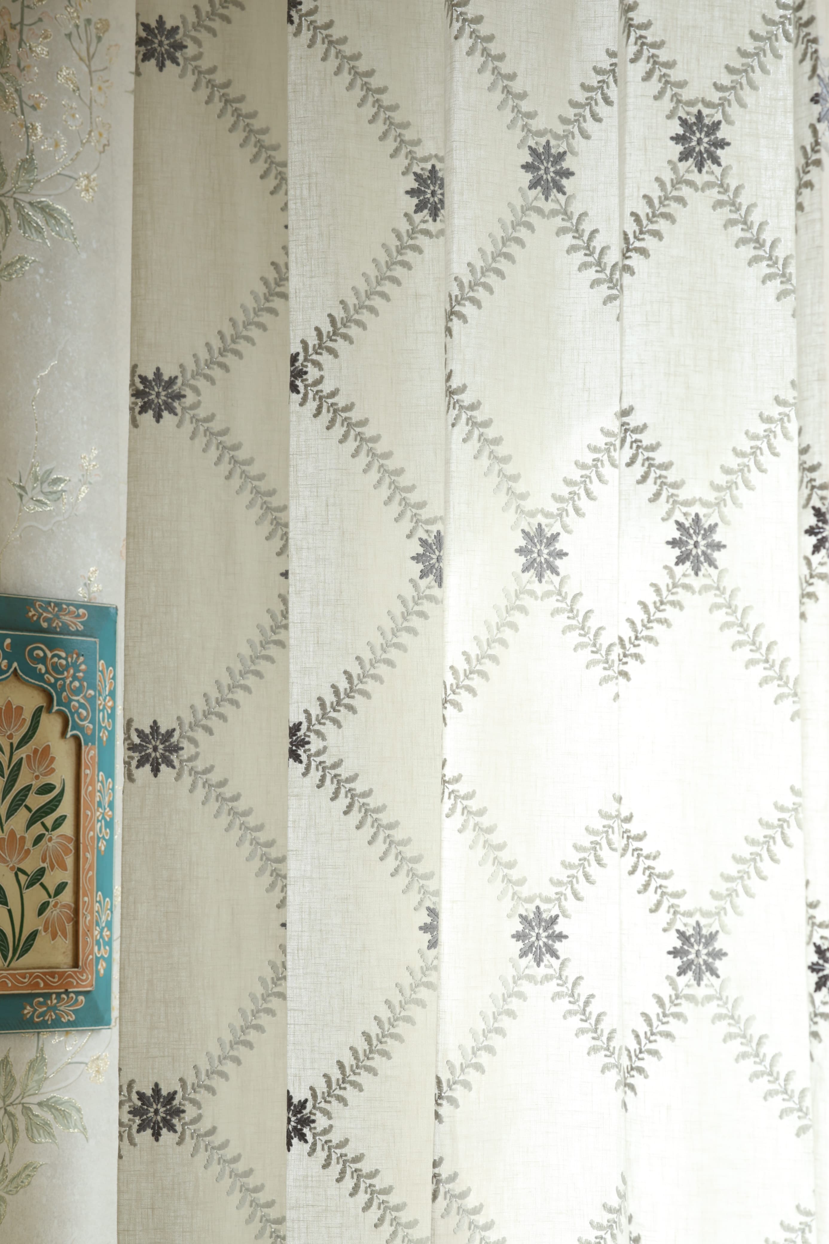 Premium Embroidery Opaque Curtains - Charlotte